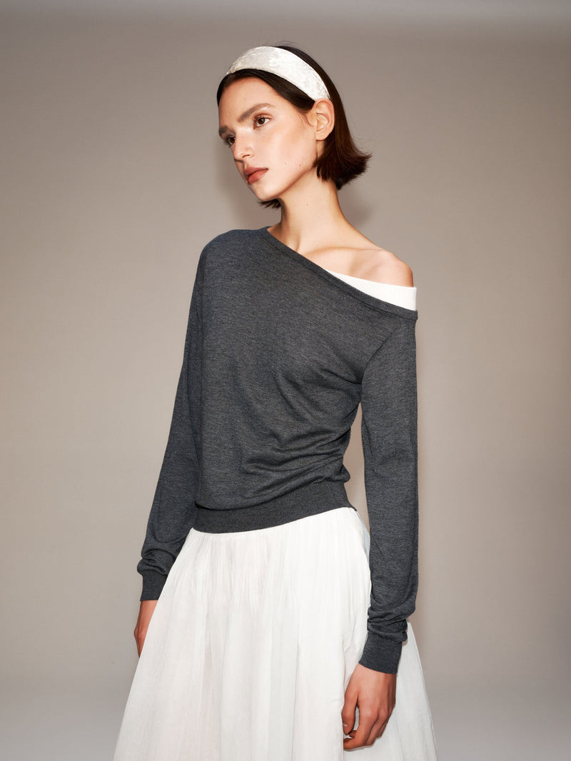 One Shoulder Knit Sweater