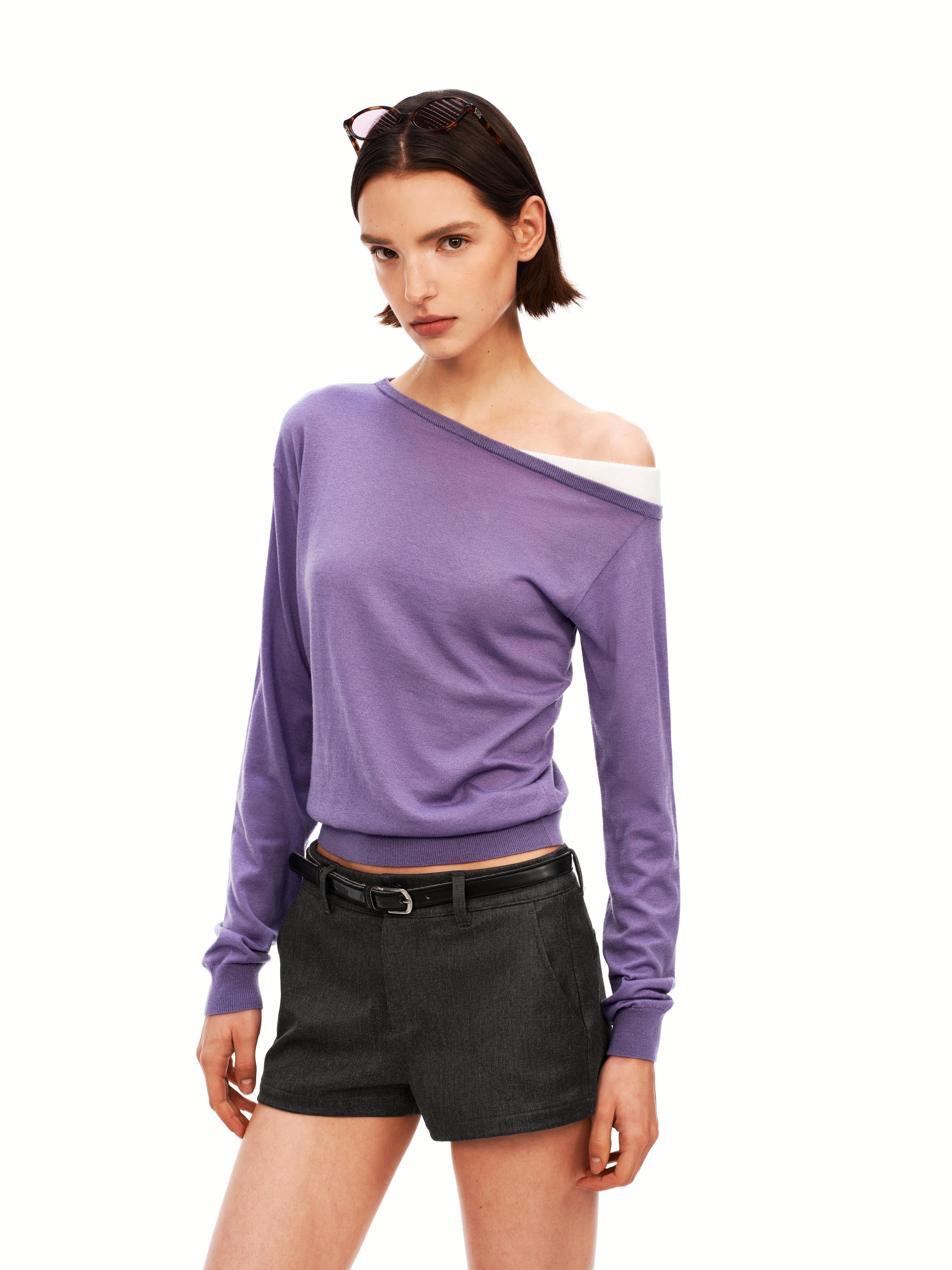 One Shoulder Knit Sweater