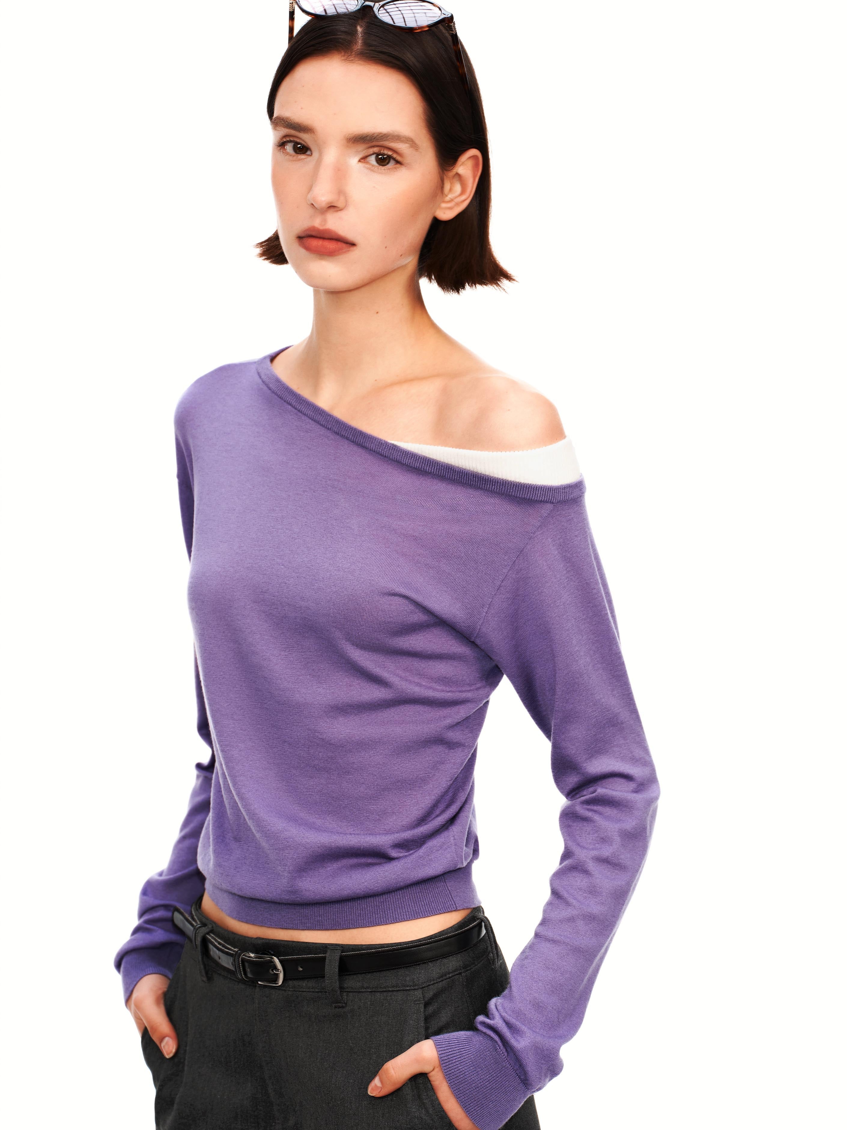 One Shoulder Knit Sweater