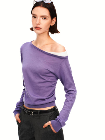 One Shoulder Knit Sweater
