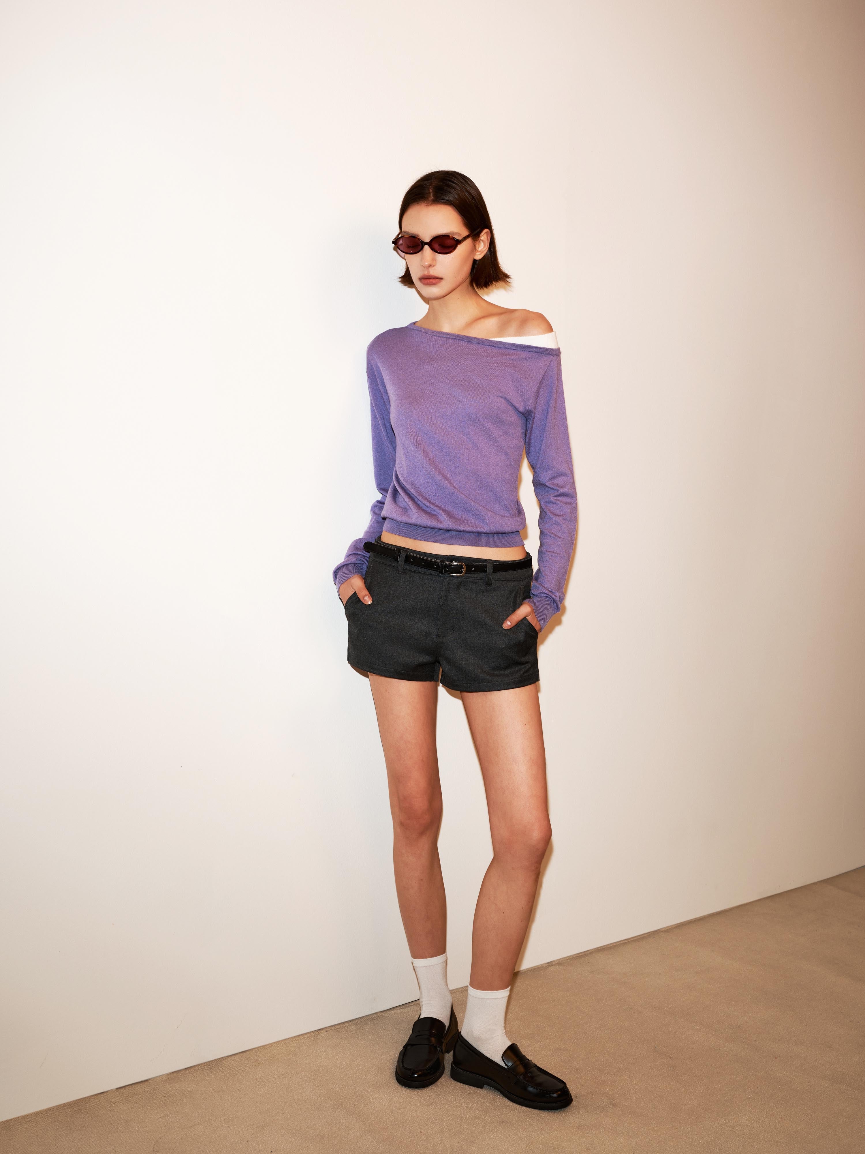 One Shoulder Knit Sweater