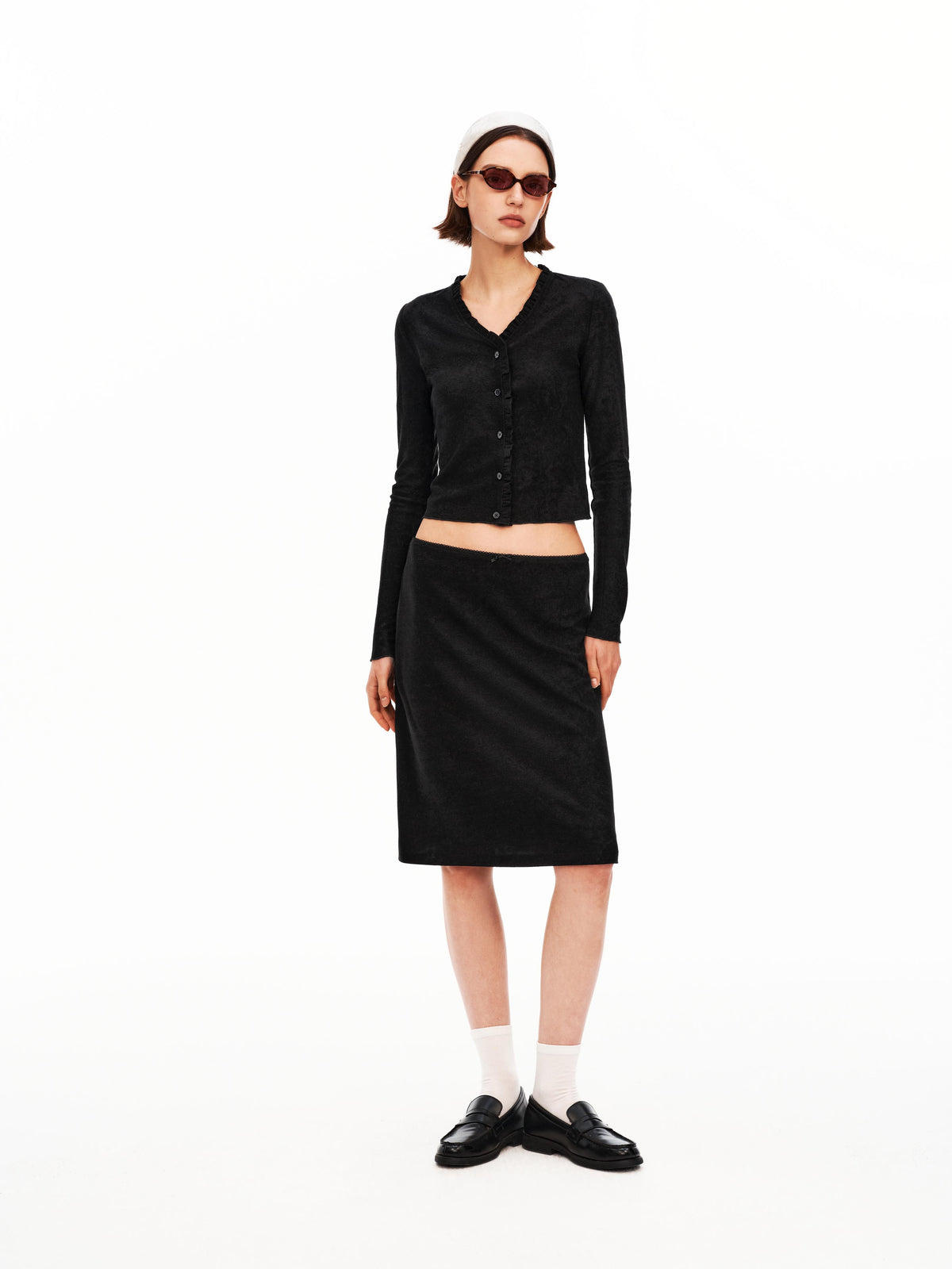 Textured Knit Scallop Top