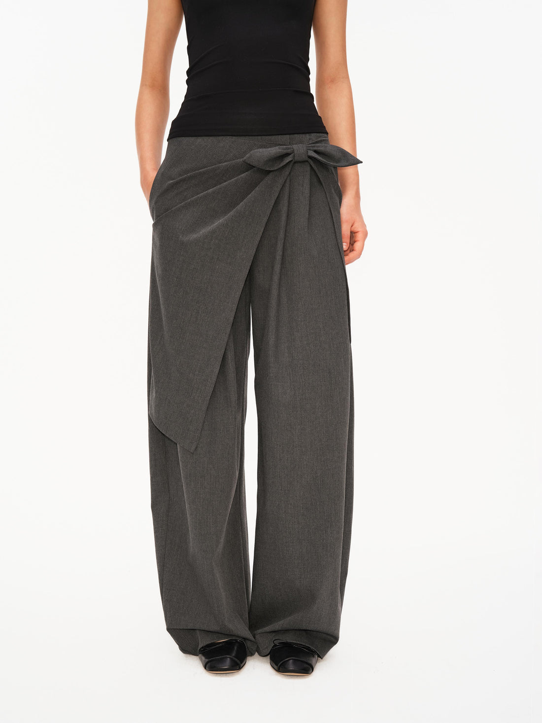 리본랩 곡선형 팬츠