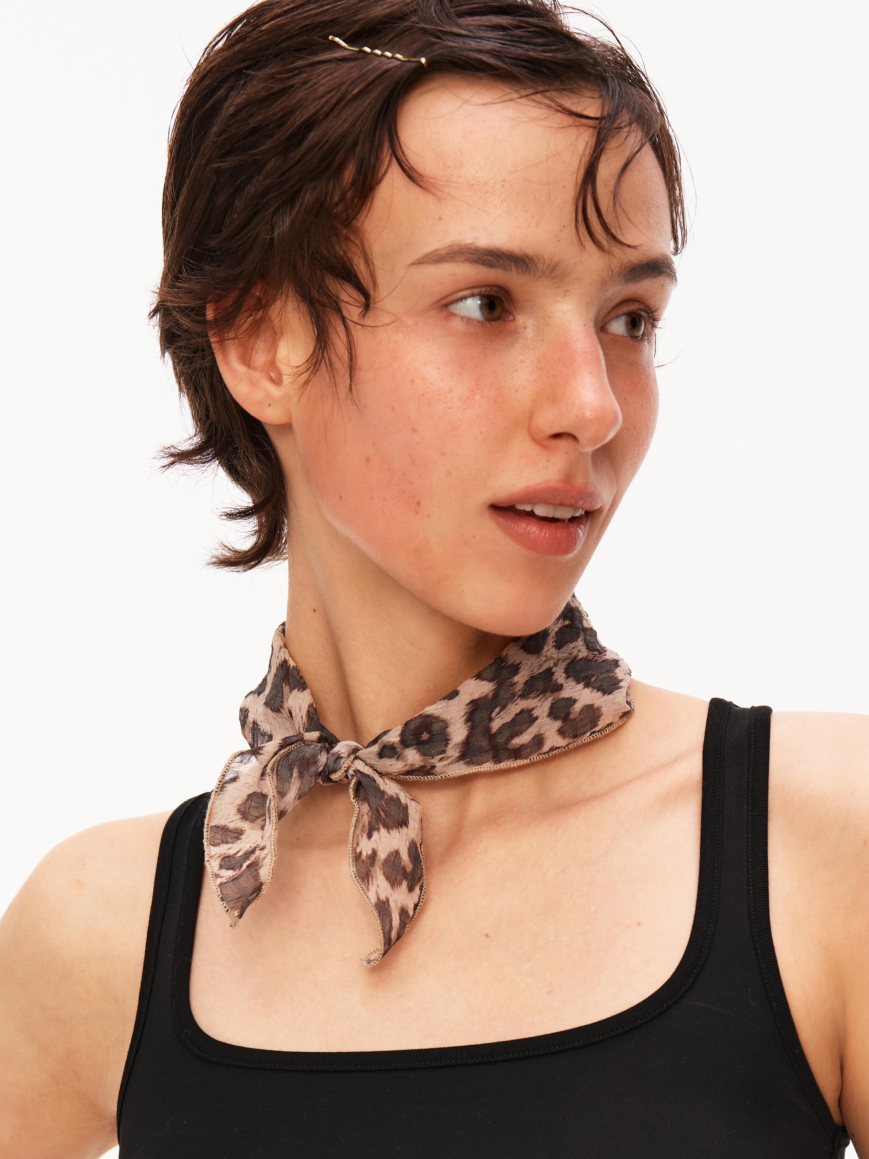 Leopard Silk-Feel Scarf