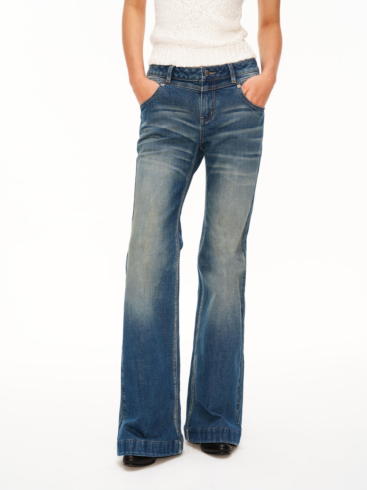 Vintage Low-Rise Flare Jeans