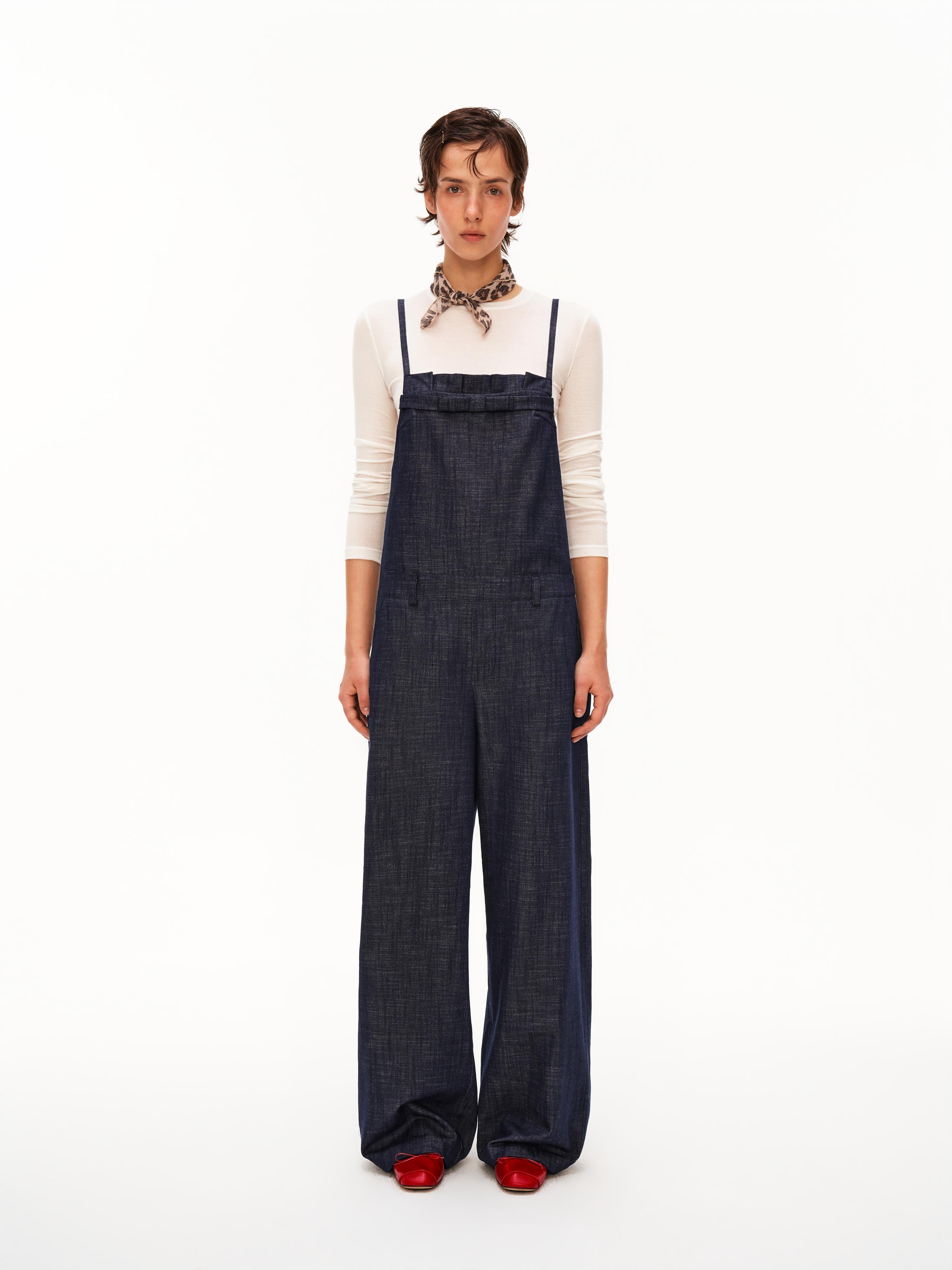 Bow-Detail Denim Jumpsuit