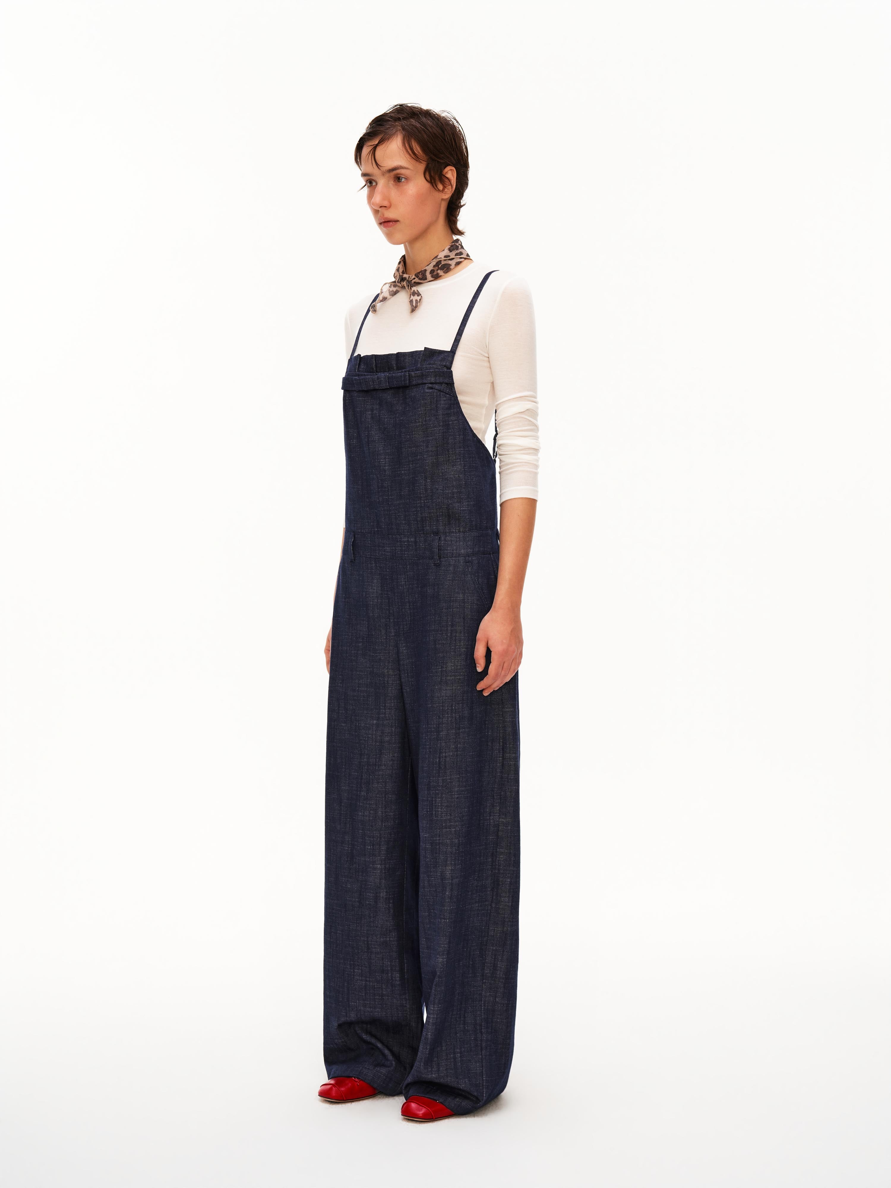 Bow-Detail Denim Jumpsuit