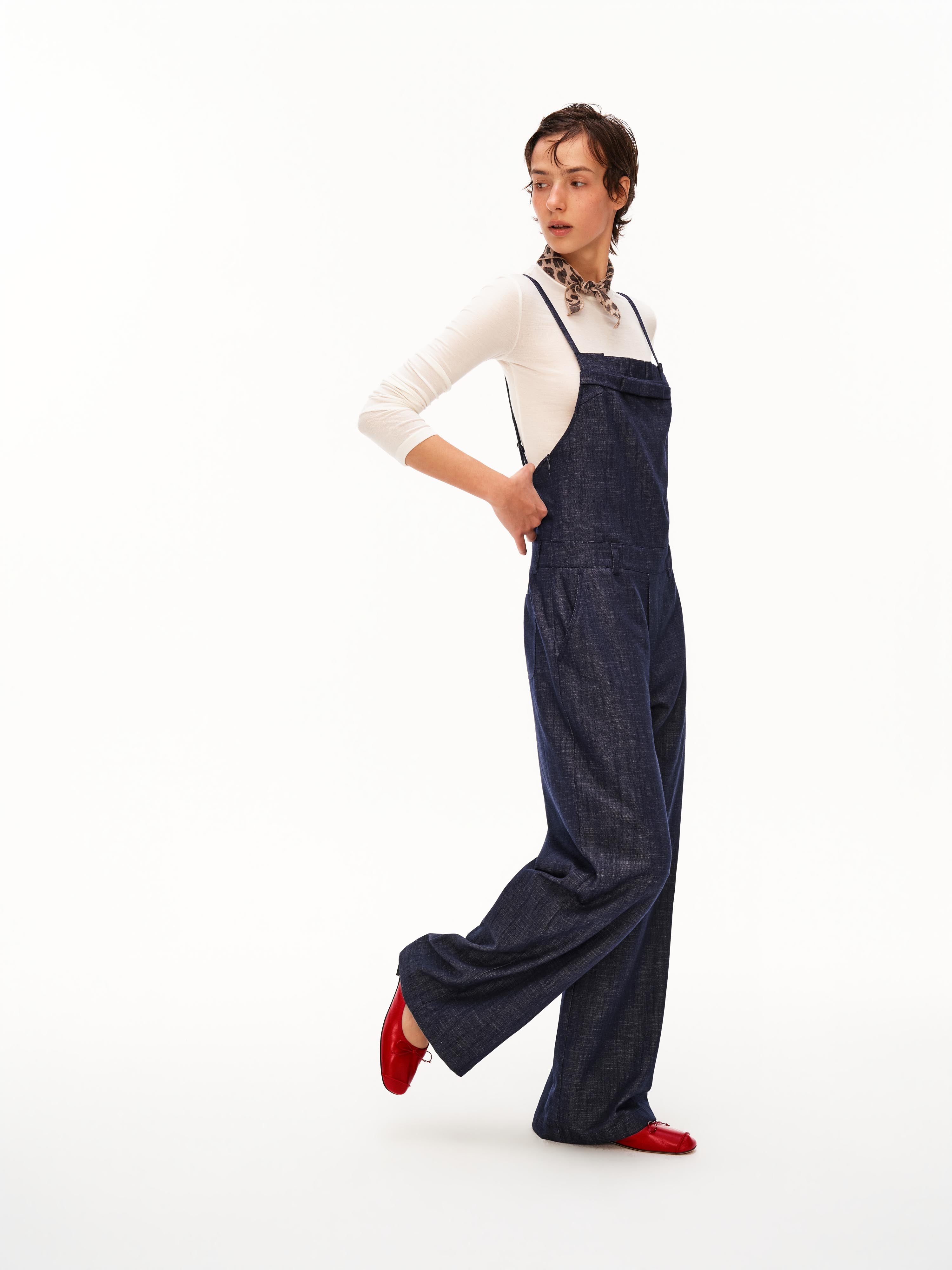 Bow-Detail Denim Jumpsuit