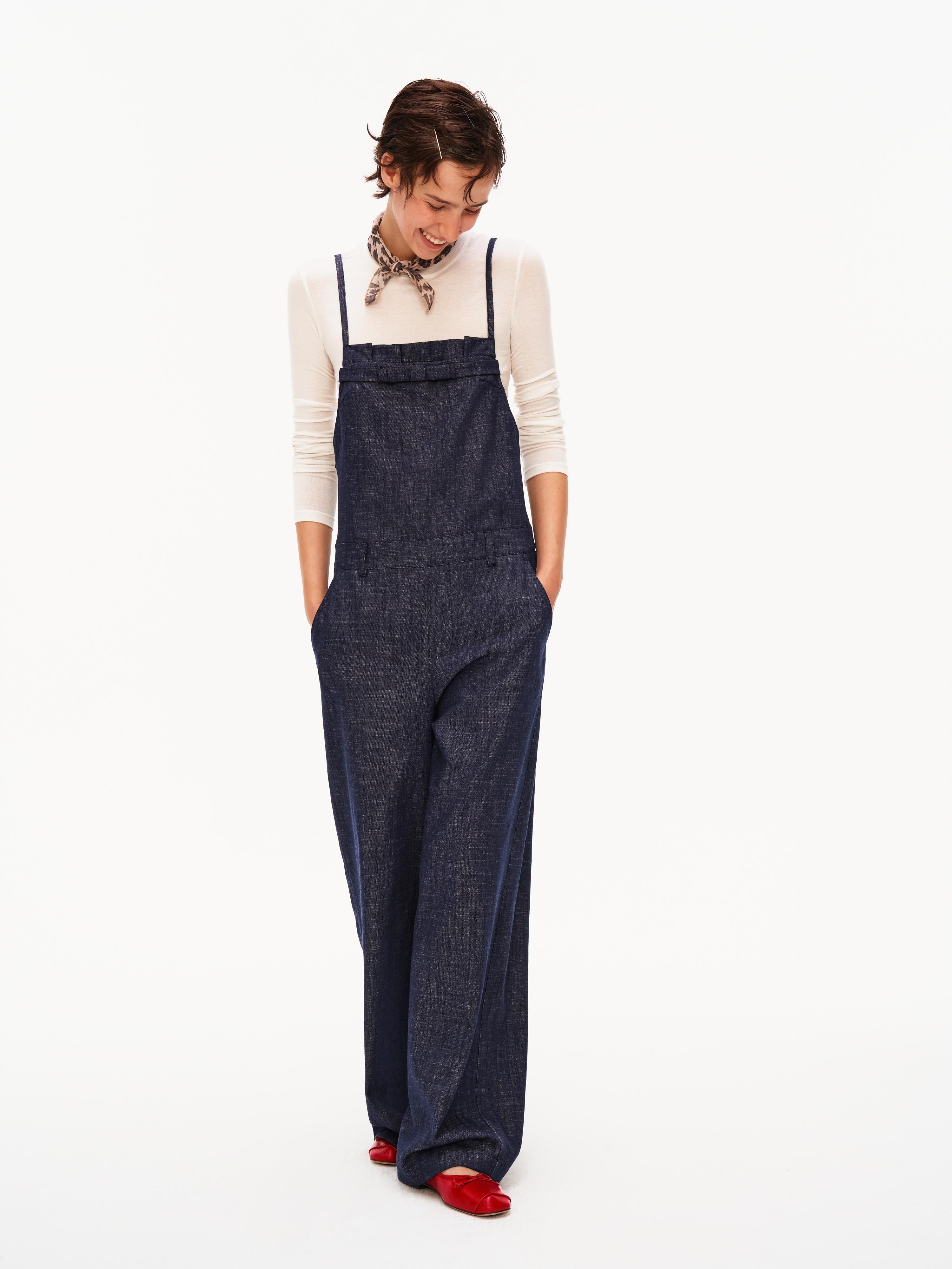 Bow-Detail Denim Jumpsuit