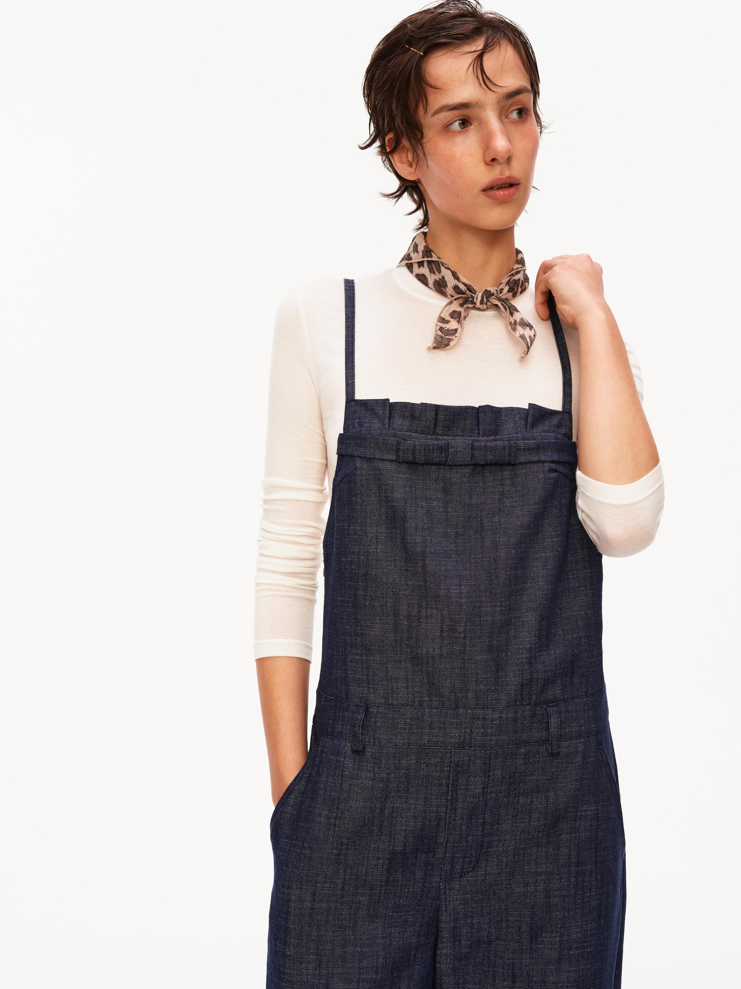 Bow-Detail Denim Jumpsuit