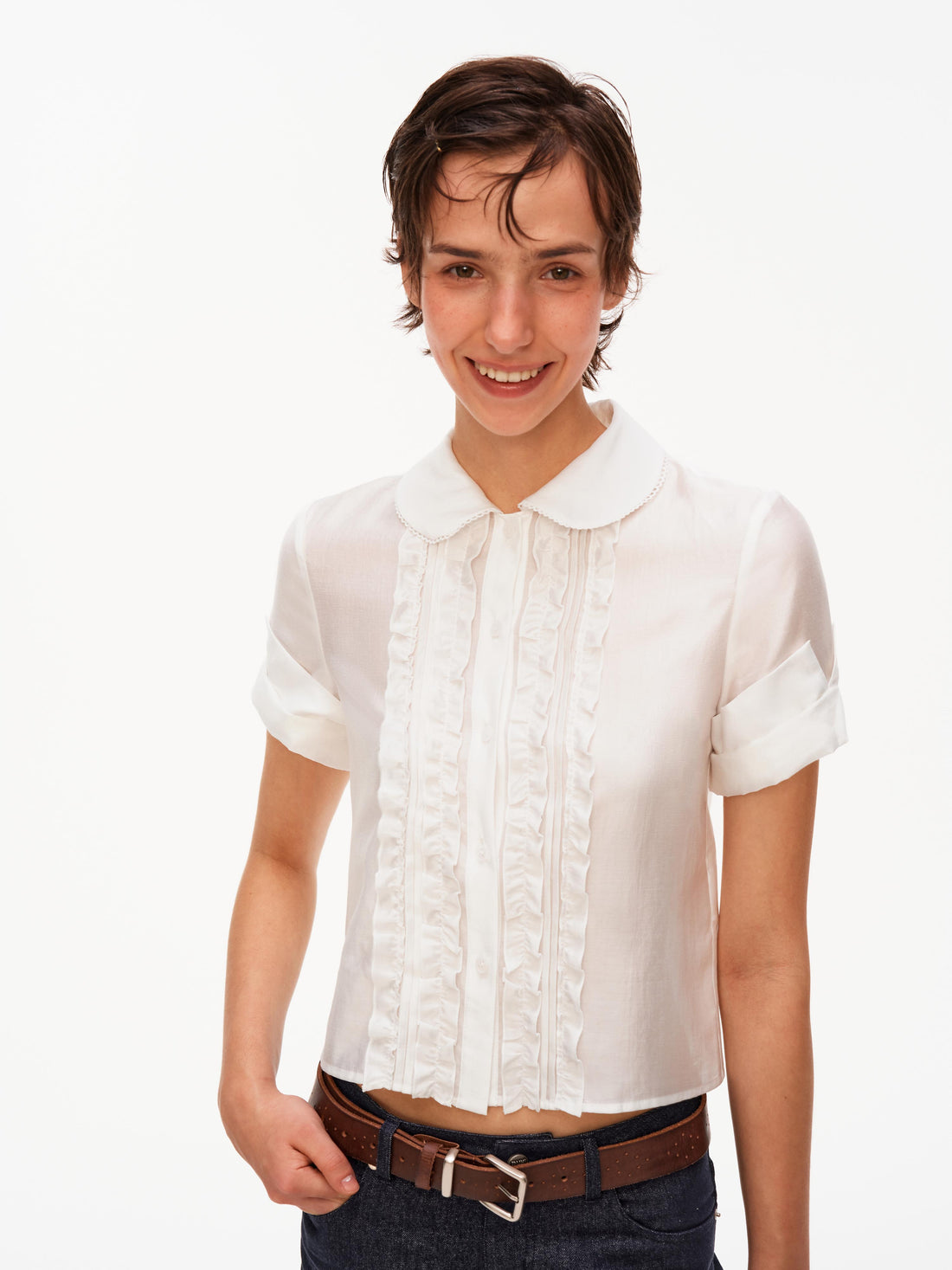 Lila Ruffle Blouse
