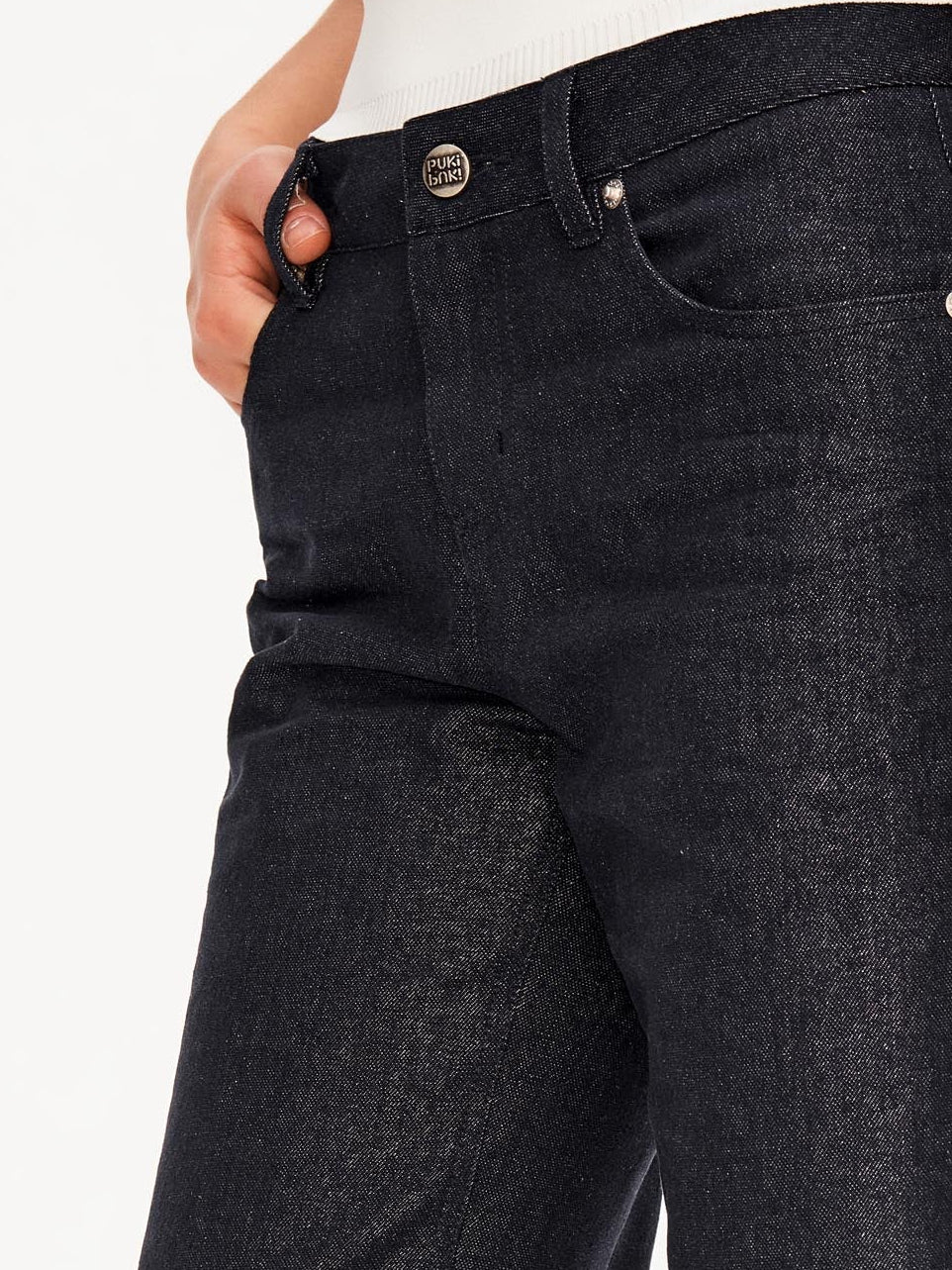 Shimmer Low-Rise Straight Jeans