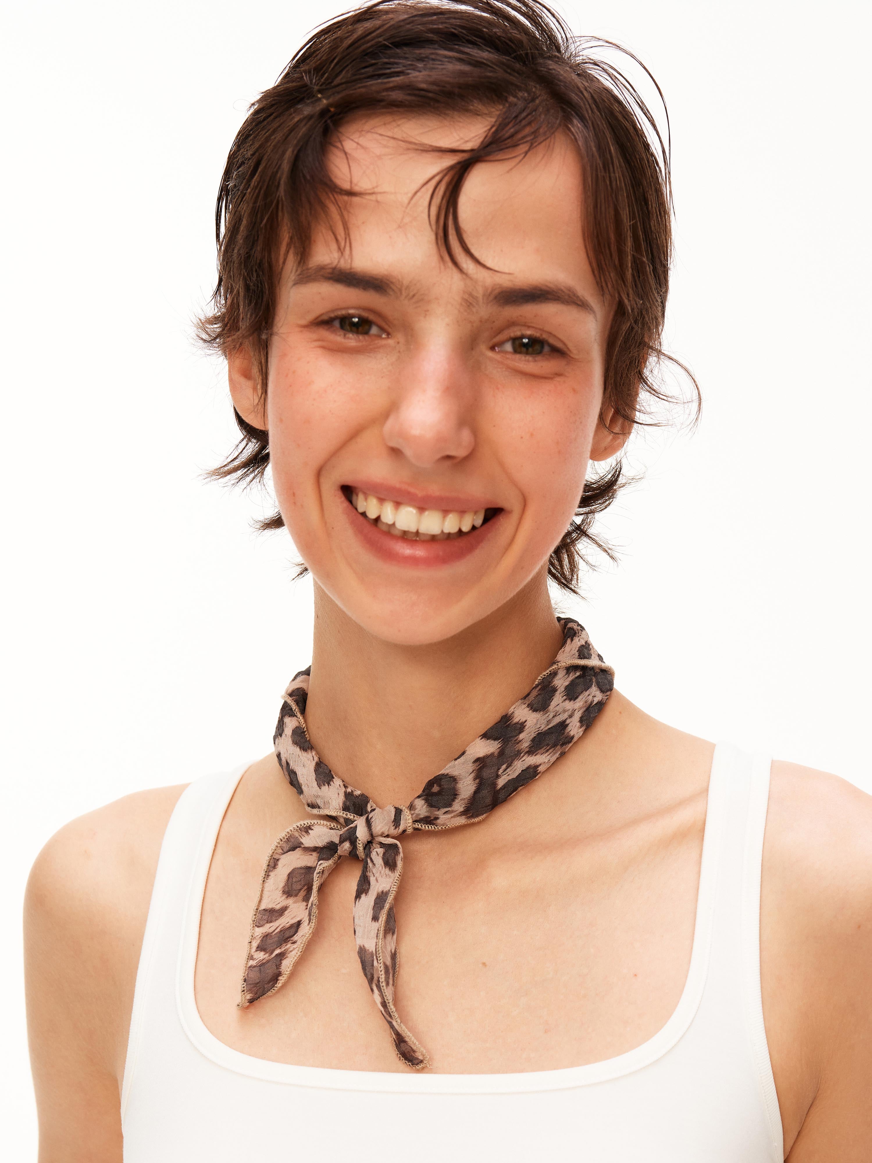 Leopard Silk-Feel Scarf
