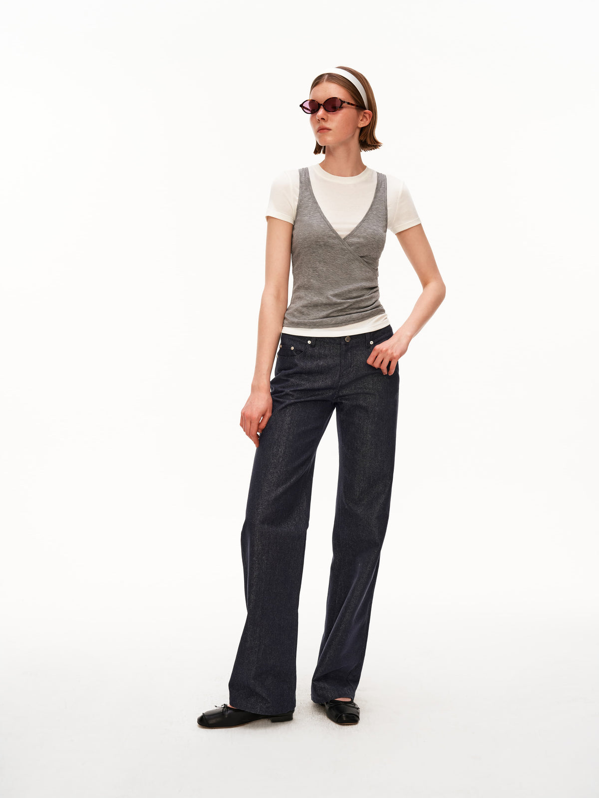 Layered Wrap V-Neck Top