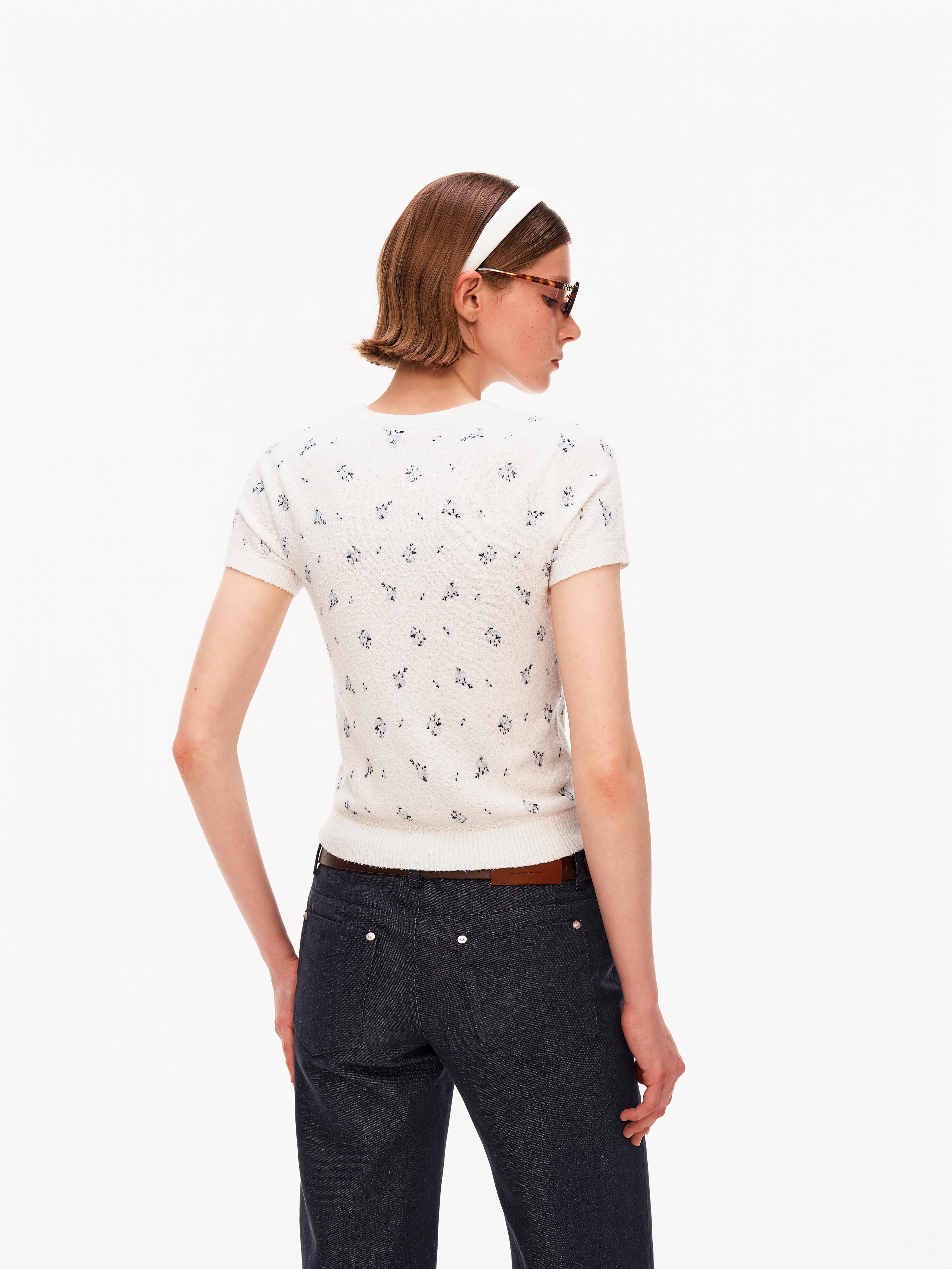 Floral Bouclé Knit Tee