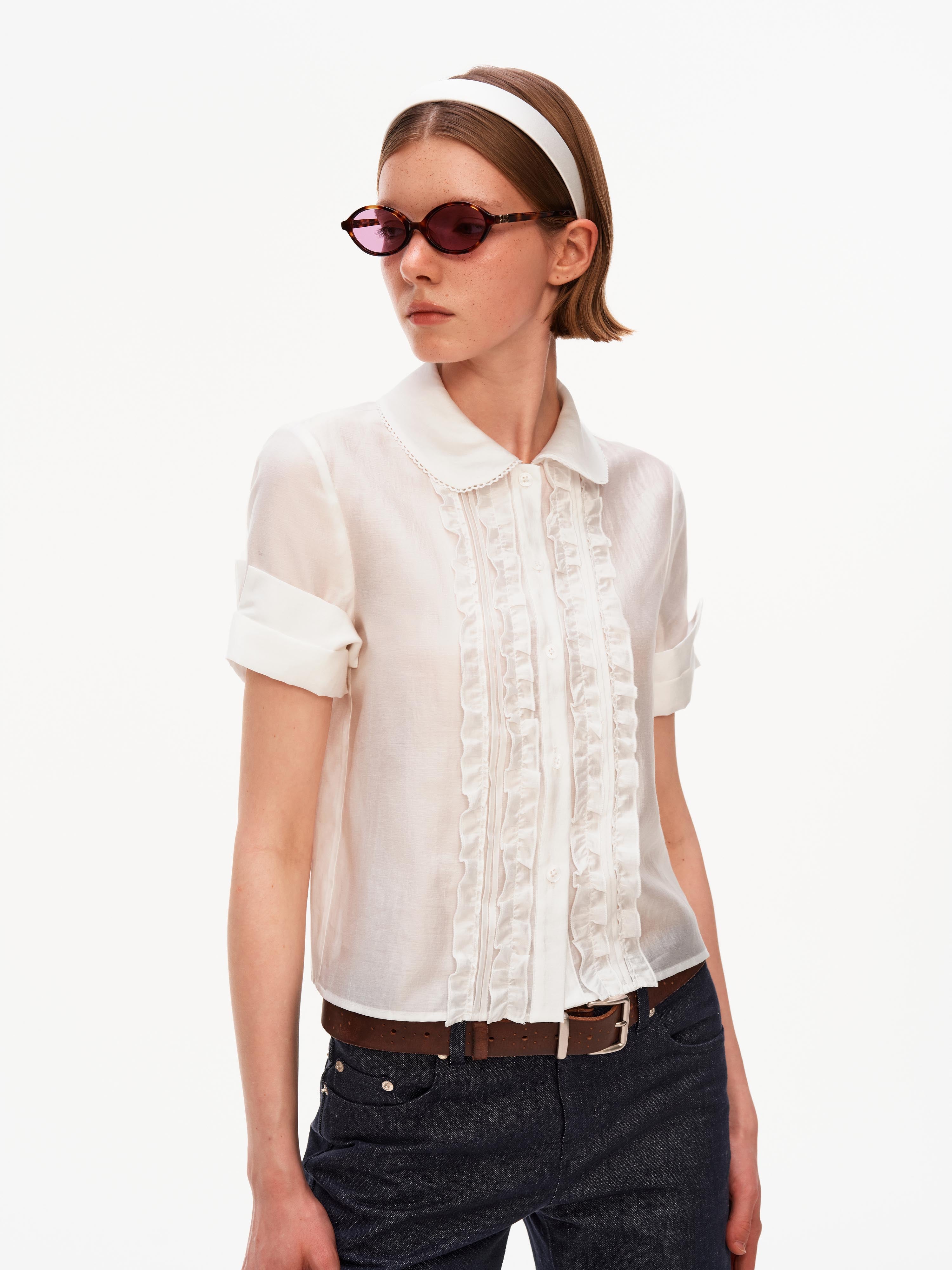 Lila Ruffle Blouse