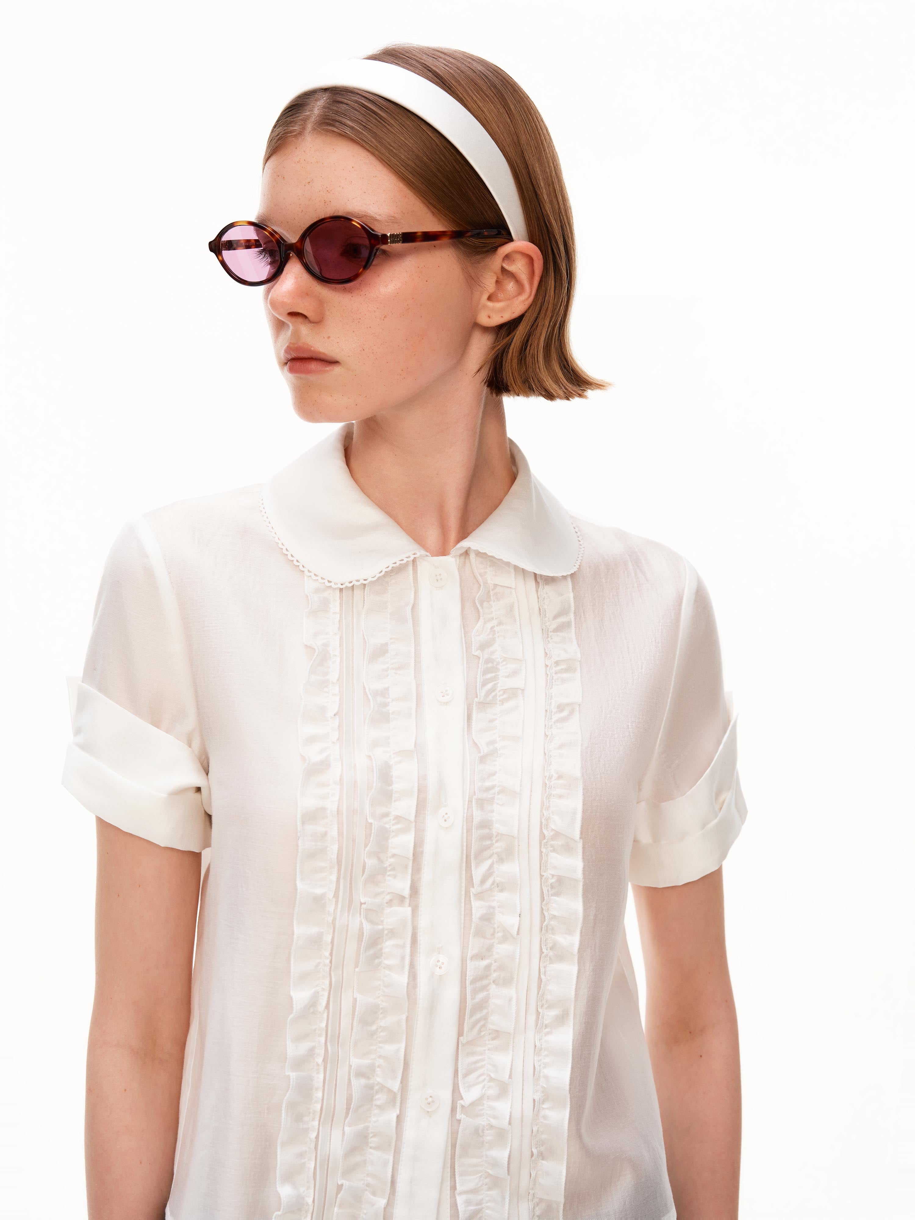 Lila Ruffle Blouse