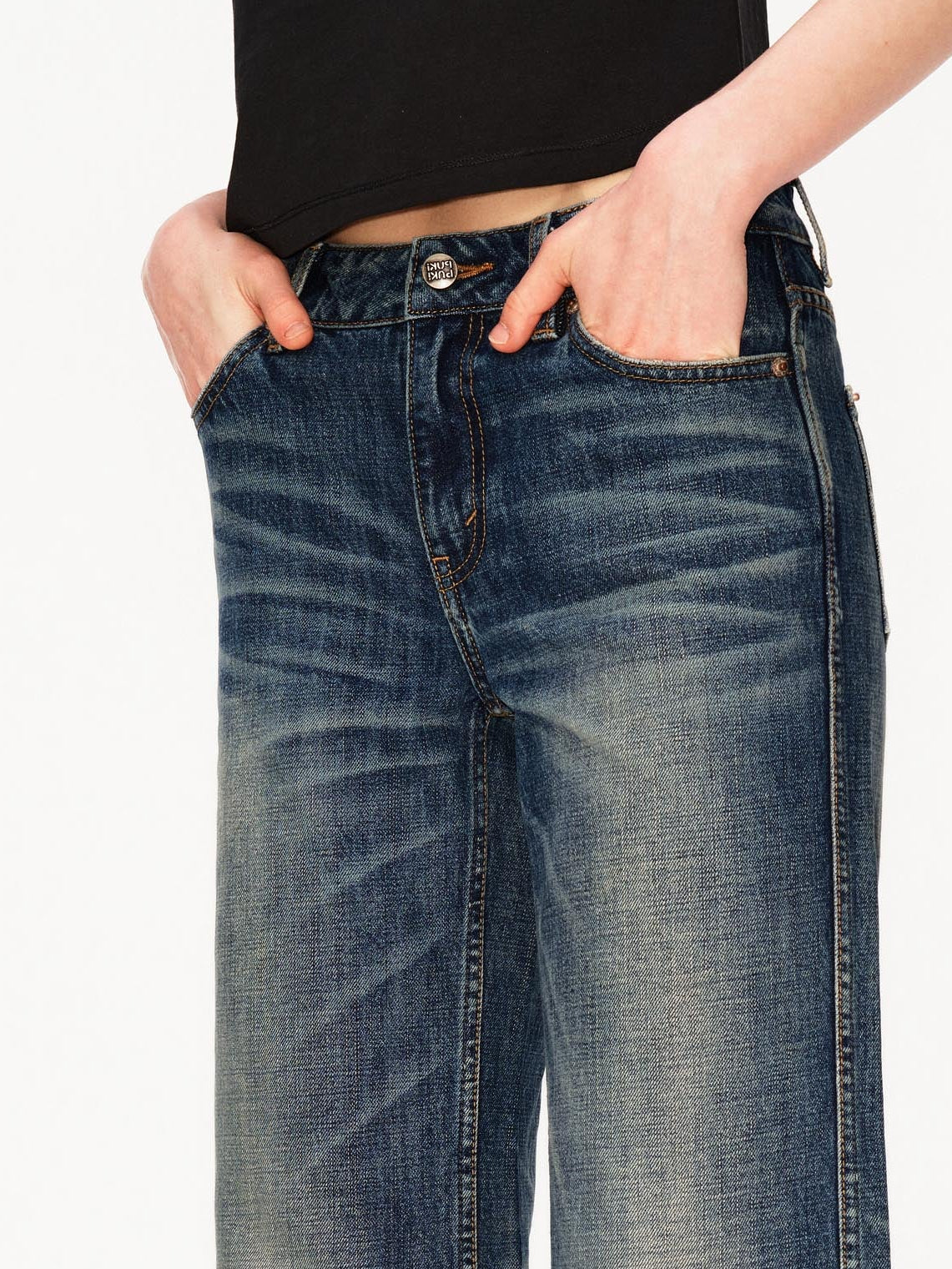 Low Rise Vintage Straight Leg Jeans