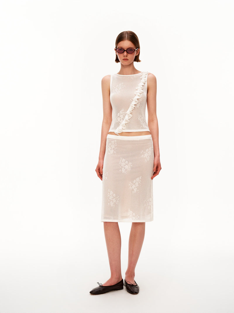 Sheer Jacquard Skirt Set