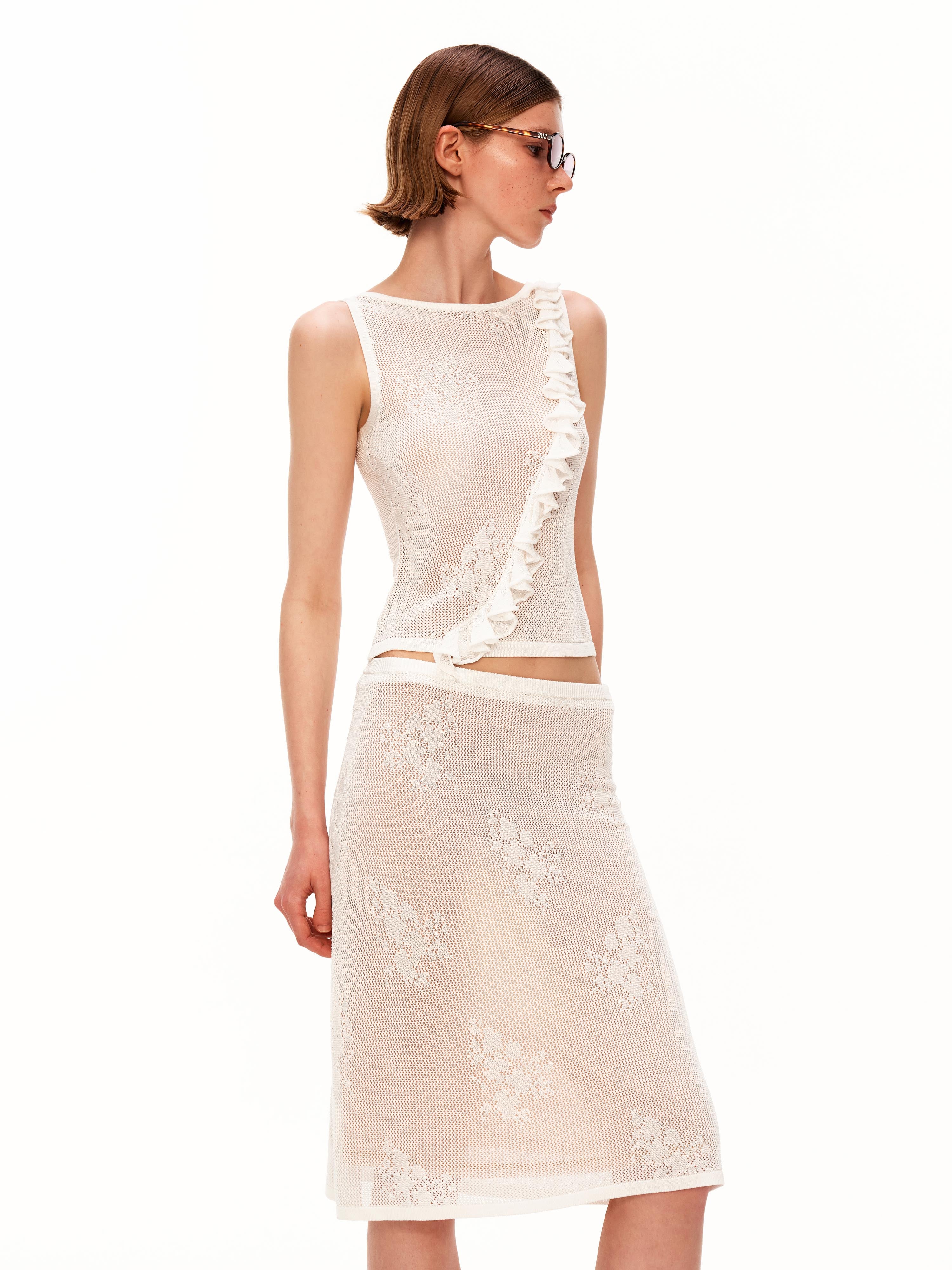Sheer Jacquard Skirt Set
