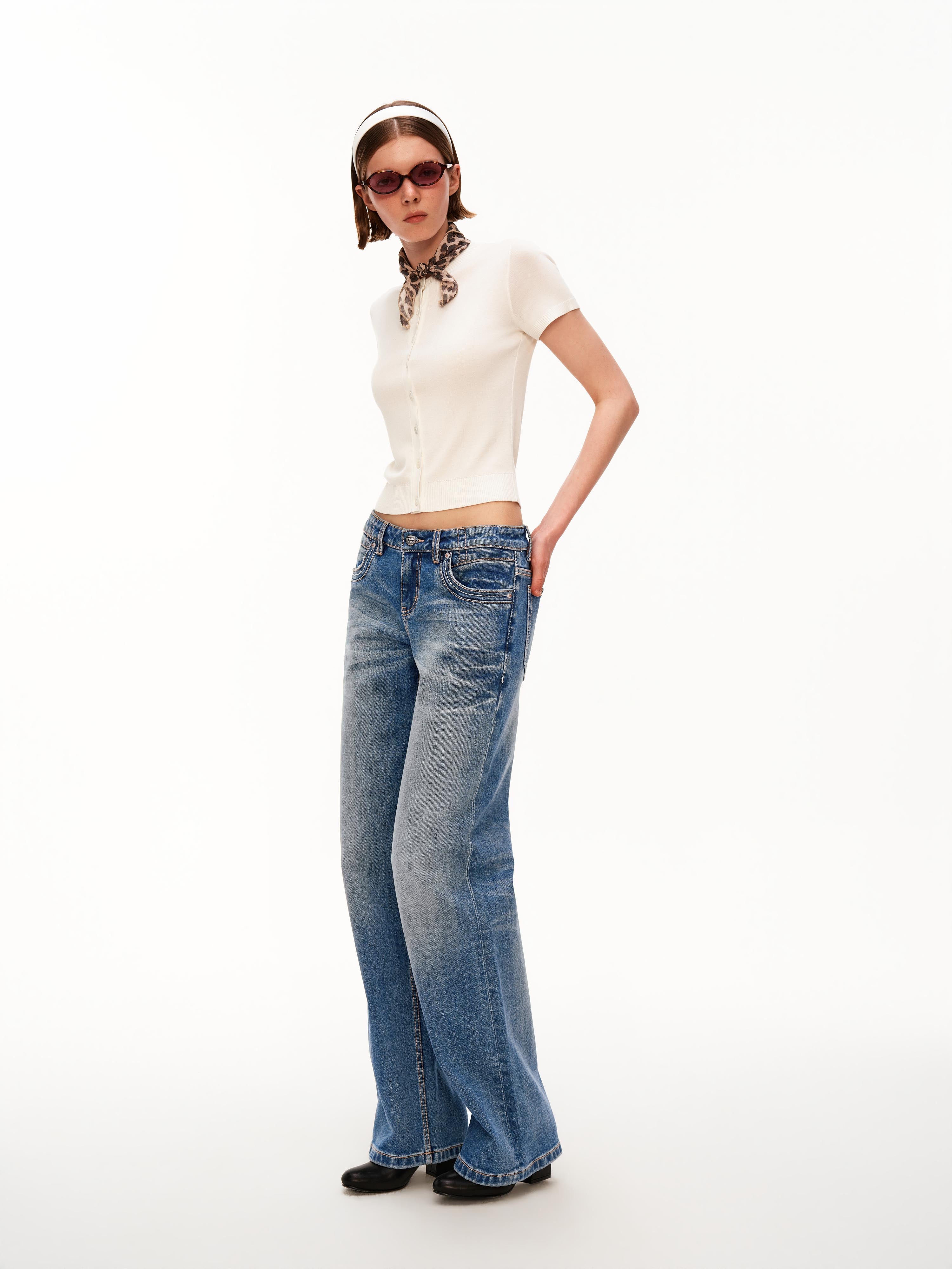 Low Rise Vintage Straight Leg Jeans