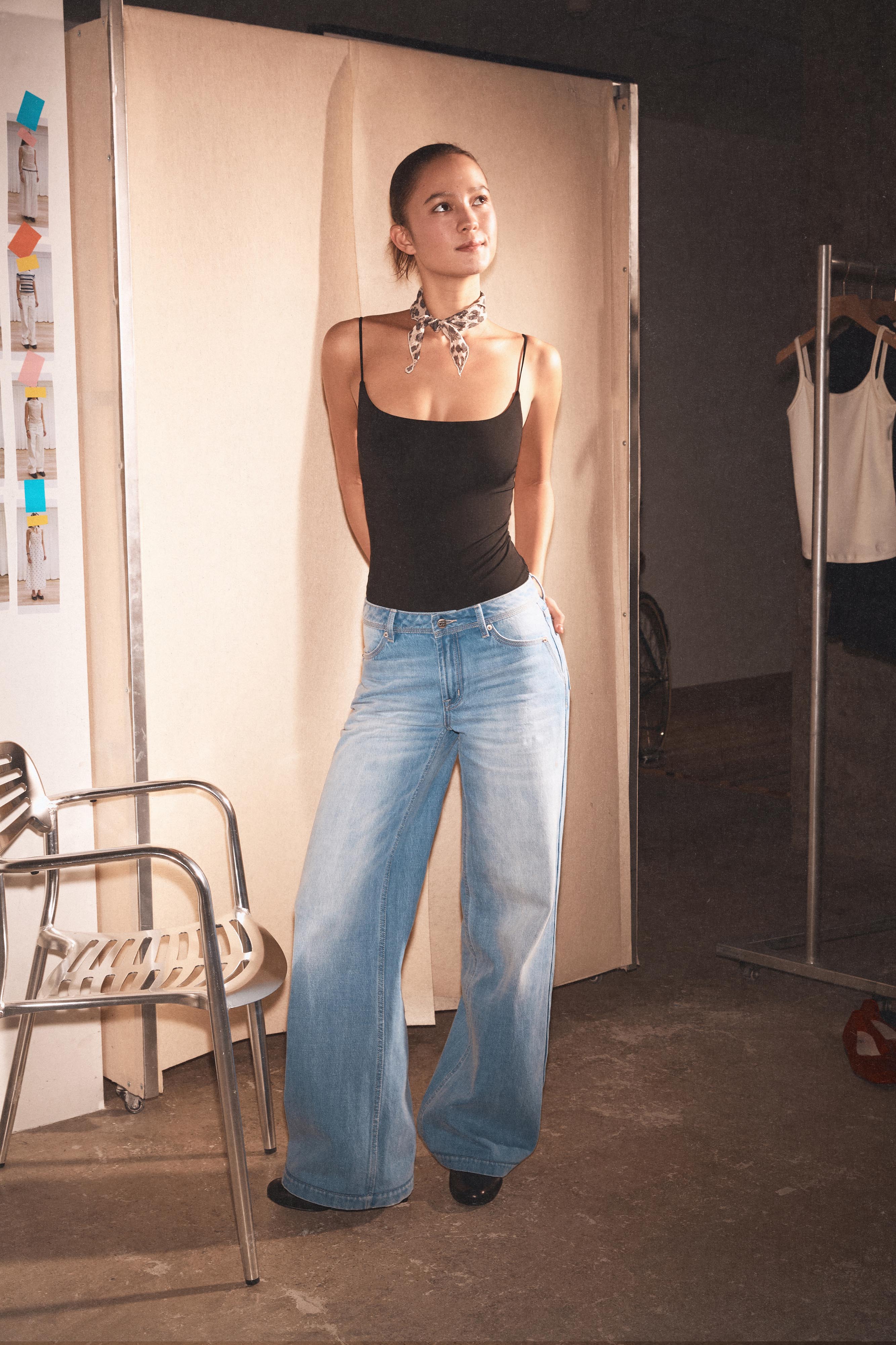 Vintage Wash Wide-Leg Jeans