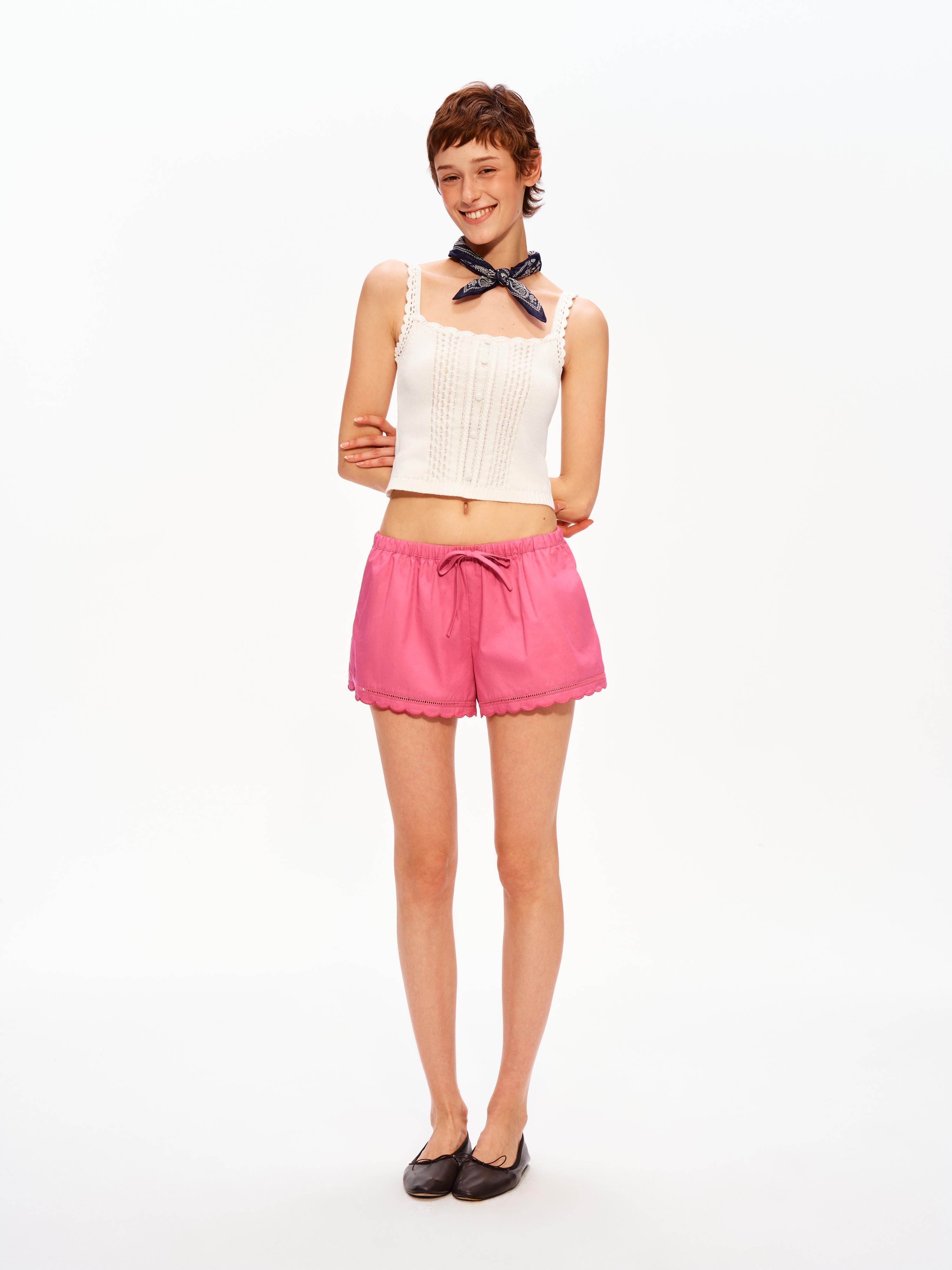 Hibiscus Scallop Shorts