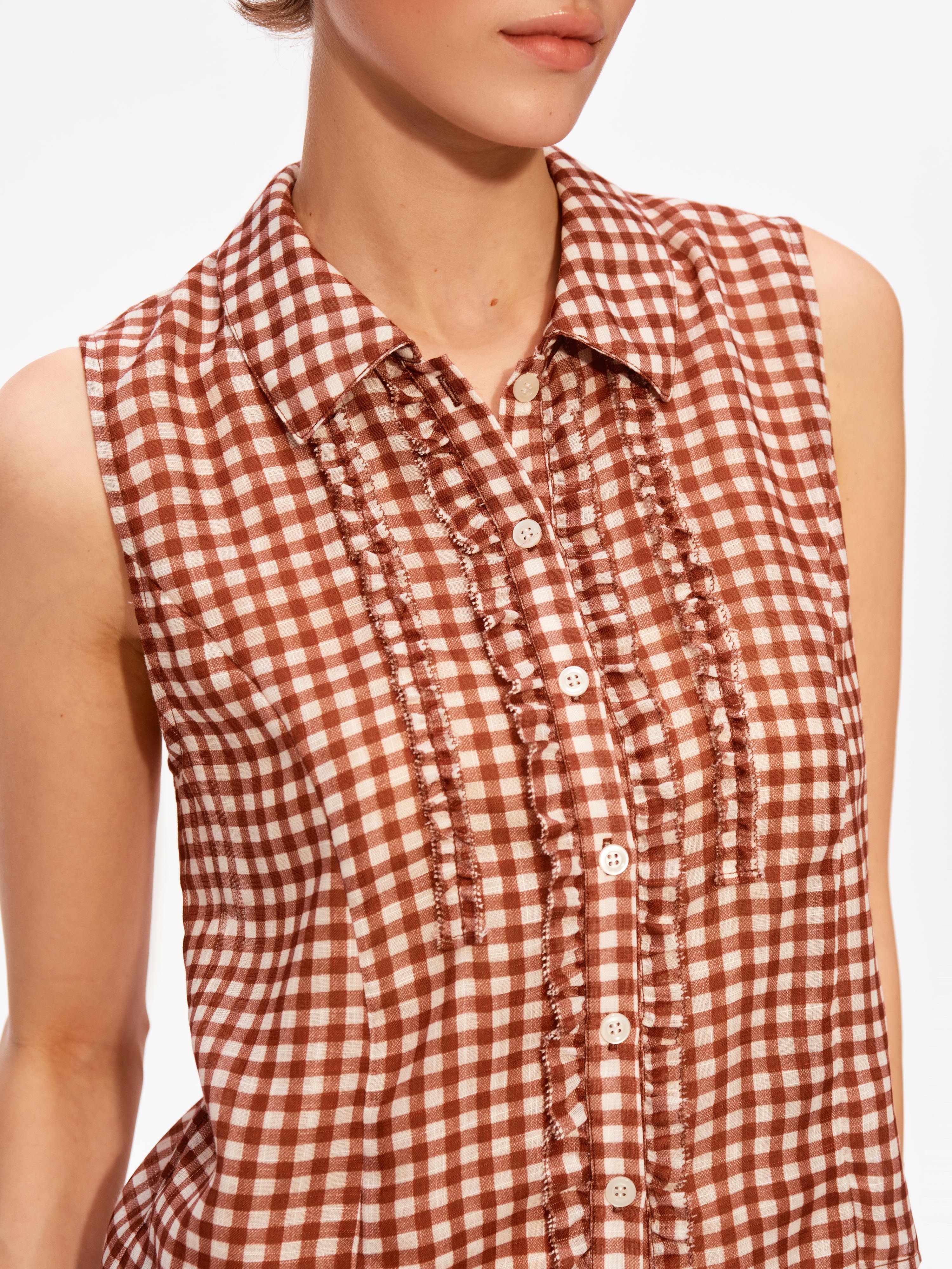 Gingham Pleated Set