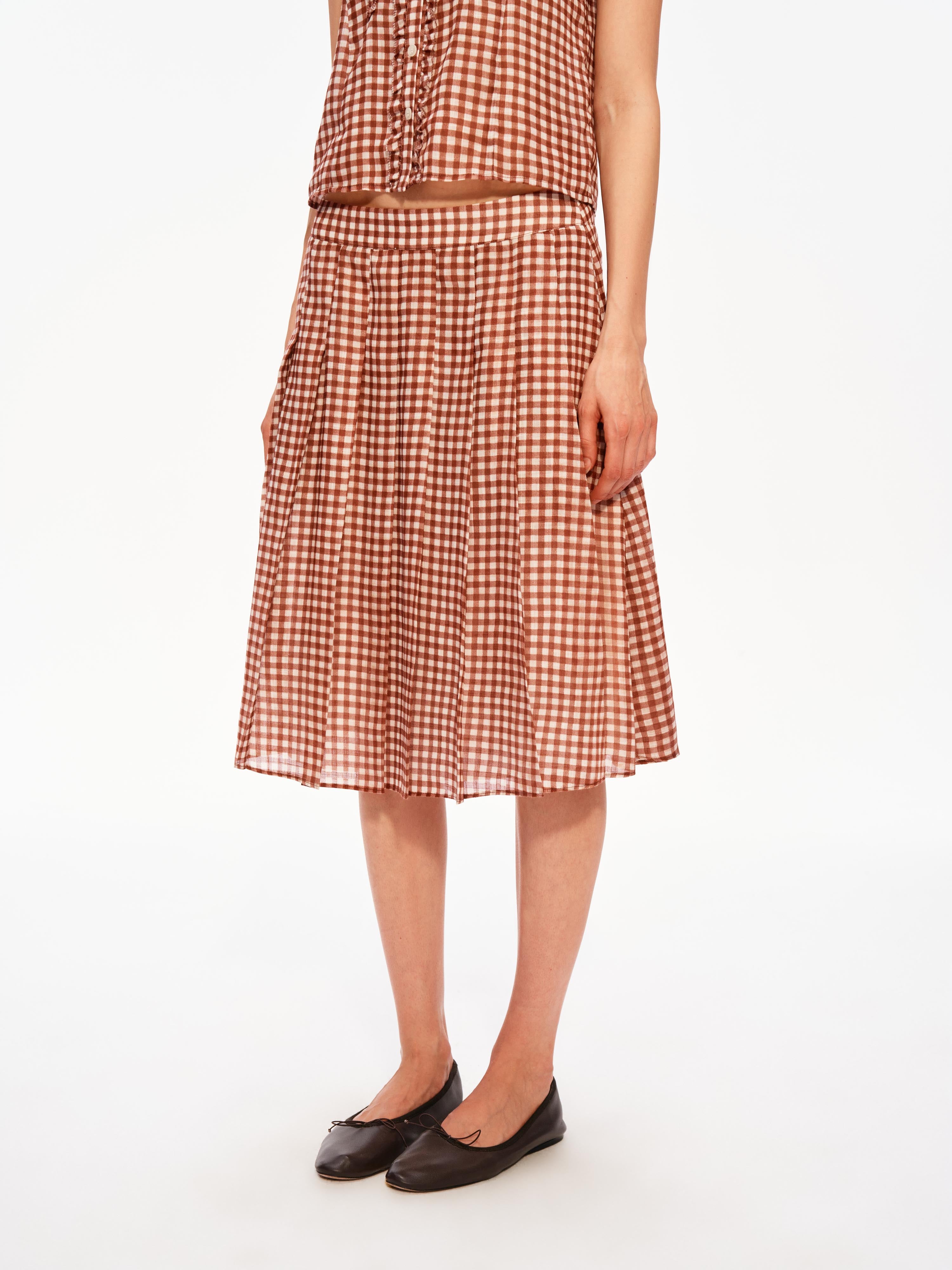 Gingham Pleated Set