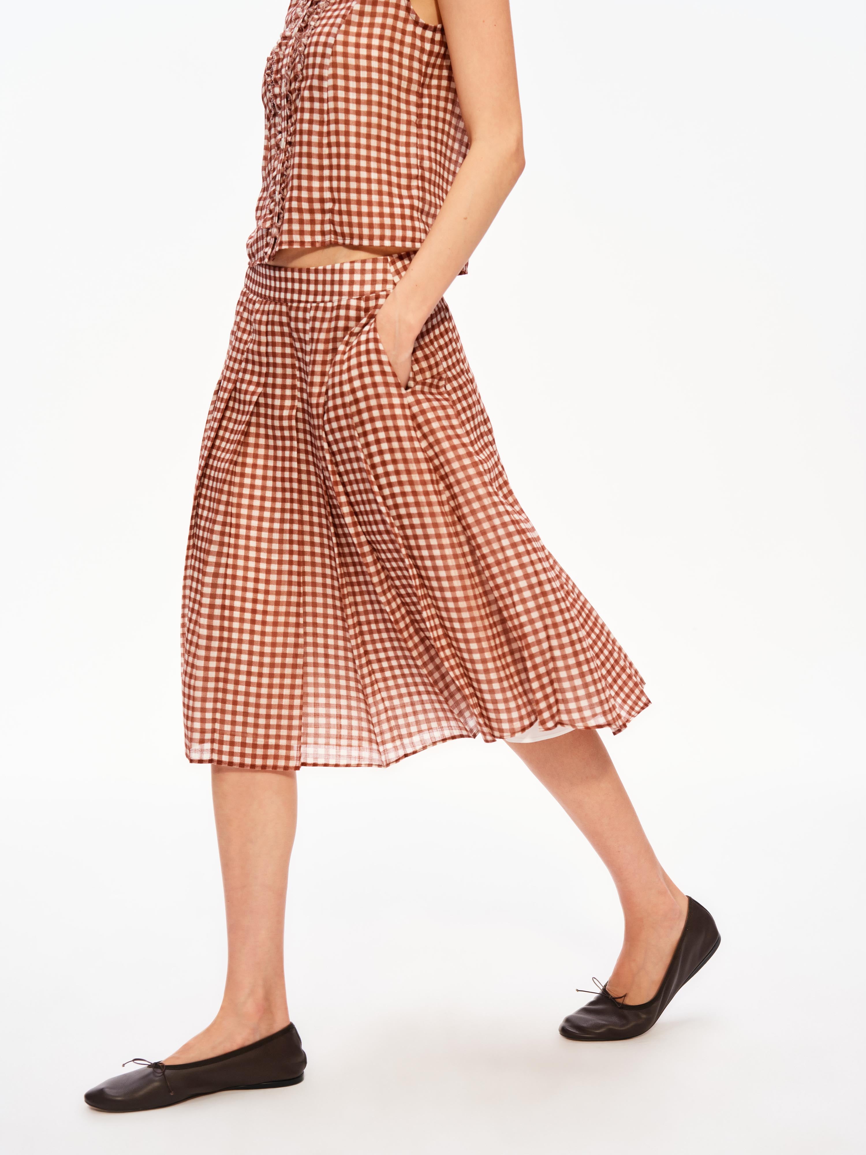 Gingham Pleated Set