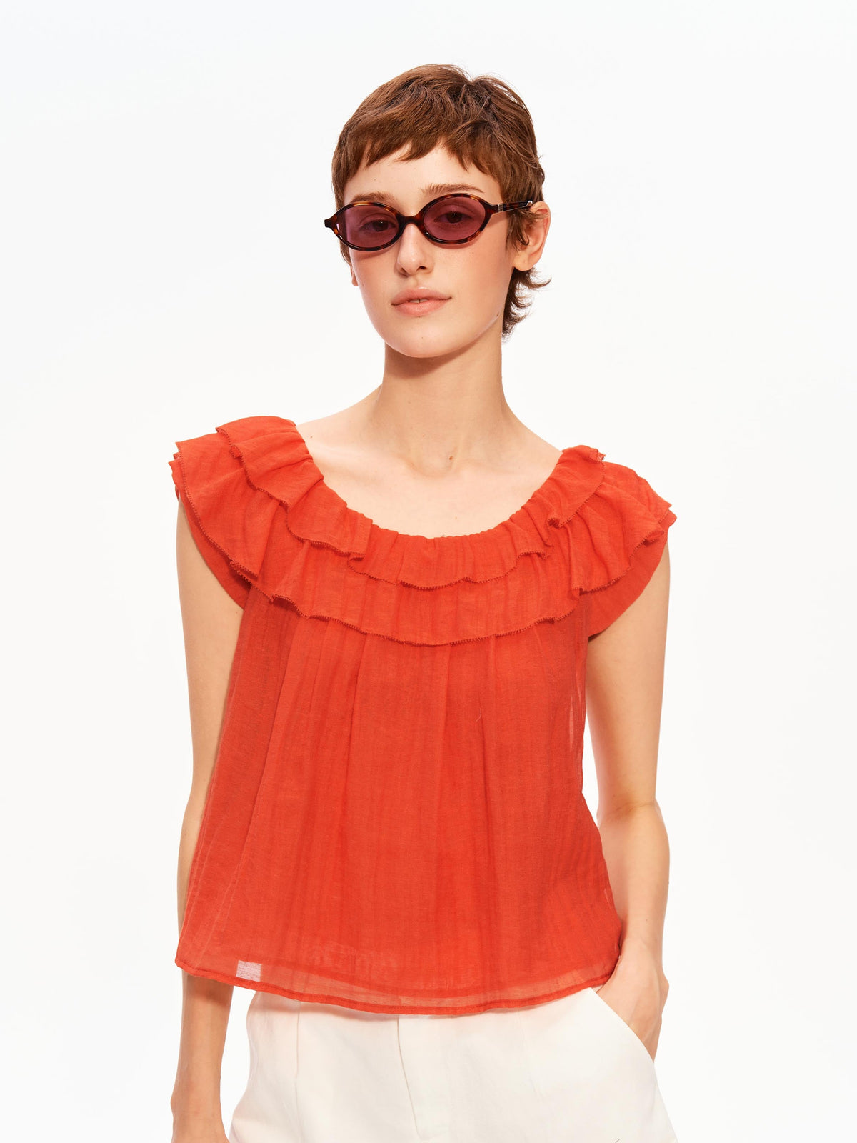 Air Ruffle Blouse