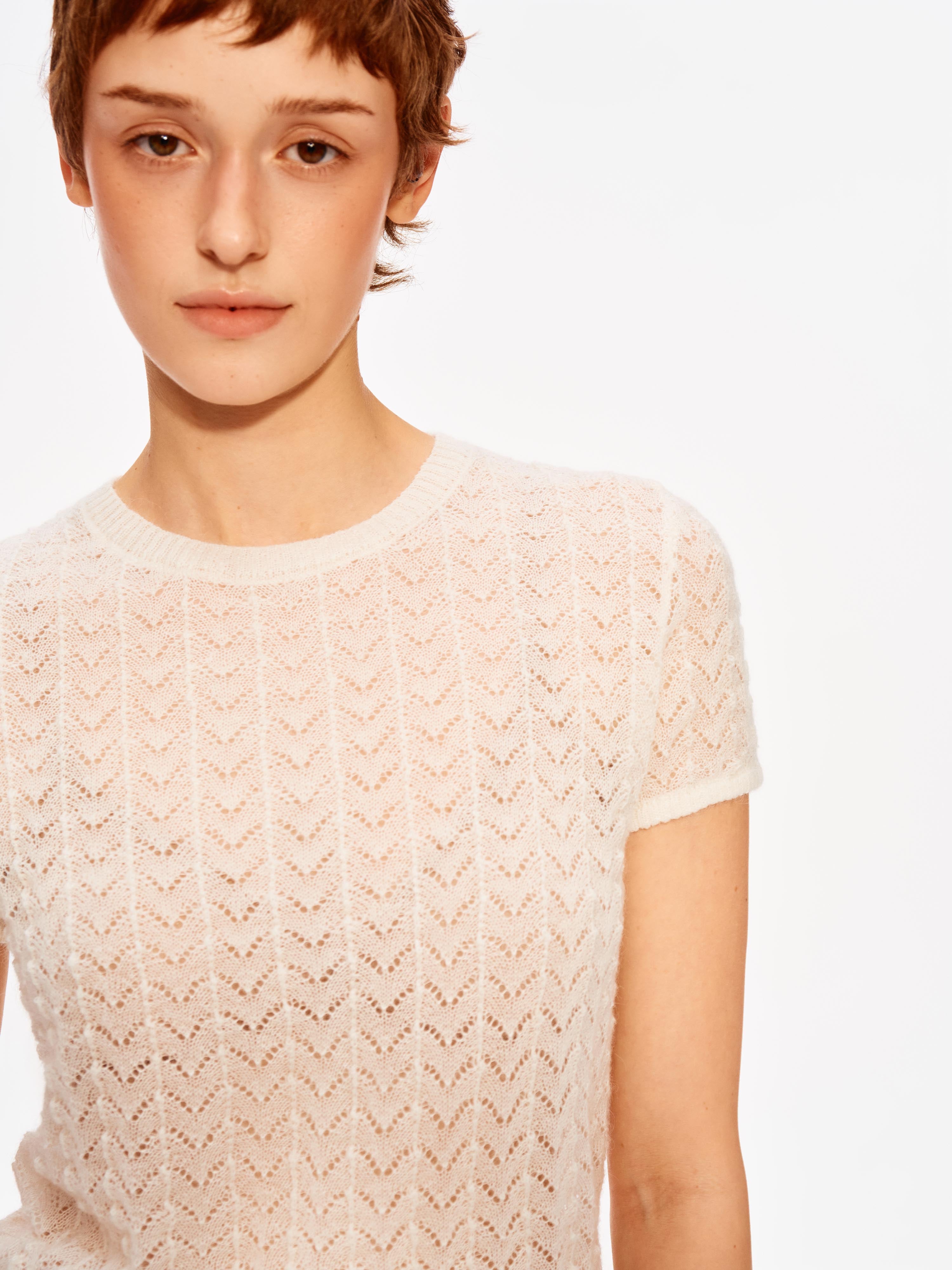 Cloud Pointelle Knit Tee