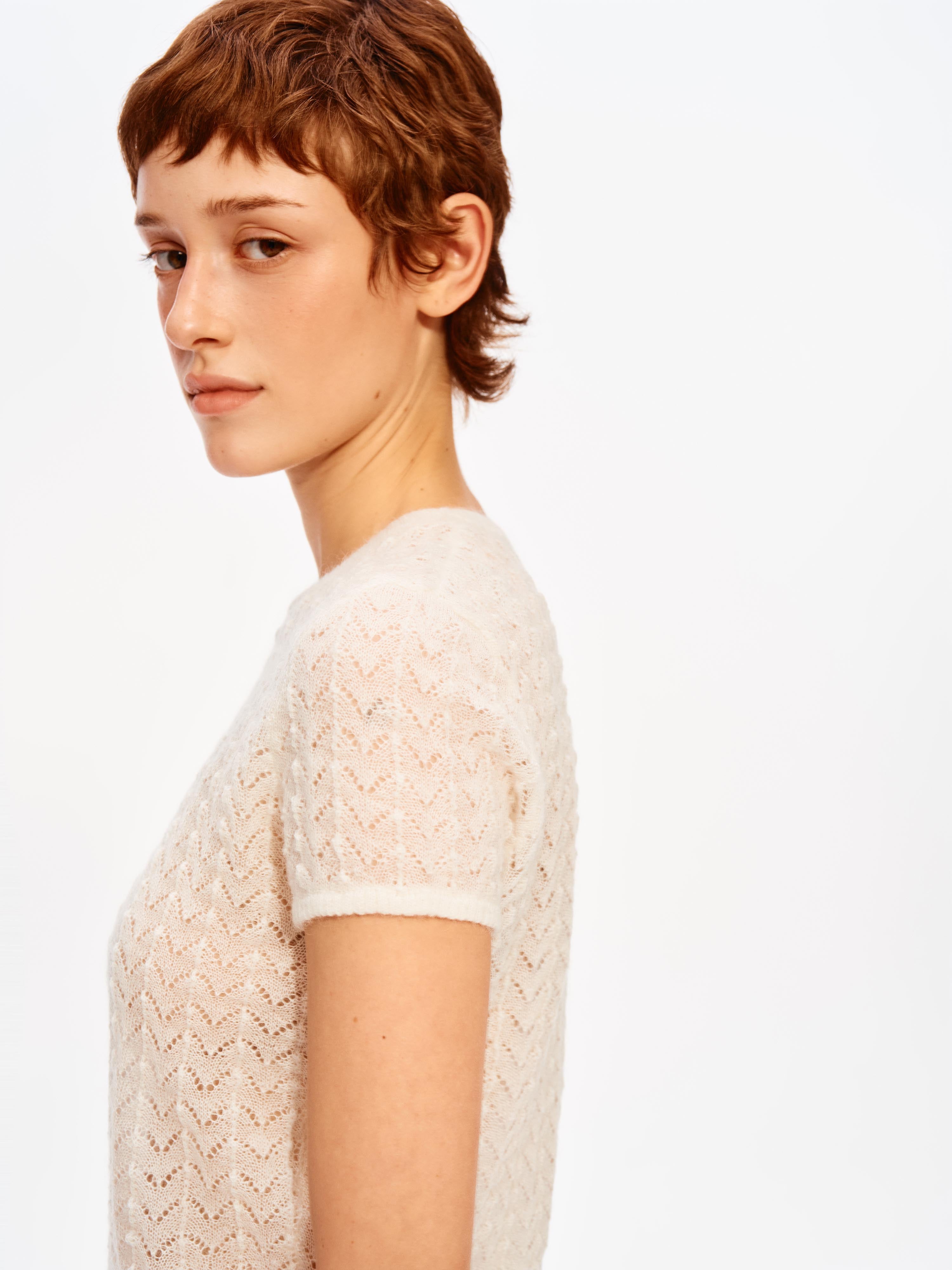 Cloud Pointelle Knit Tee