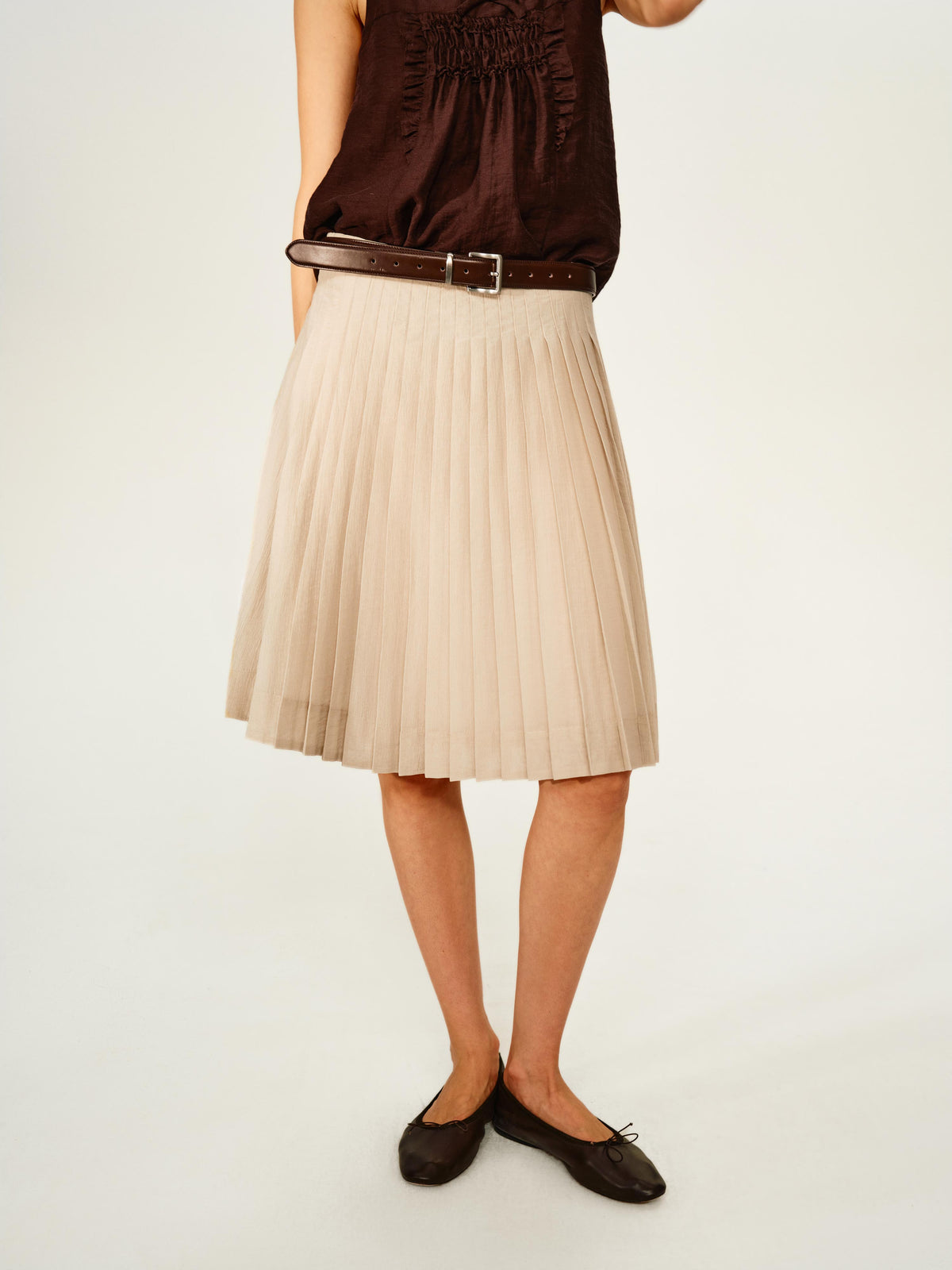 Air Pleated Midi Skirt