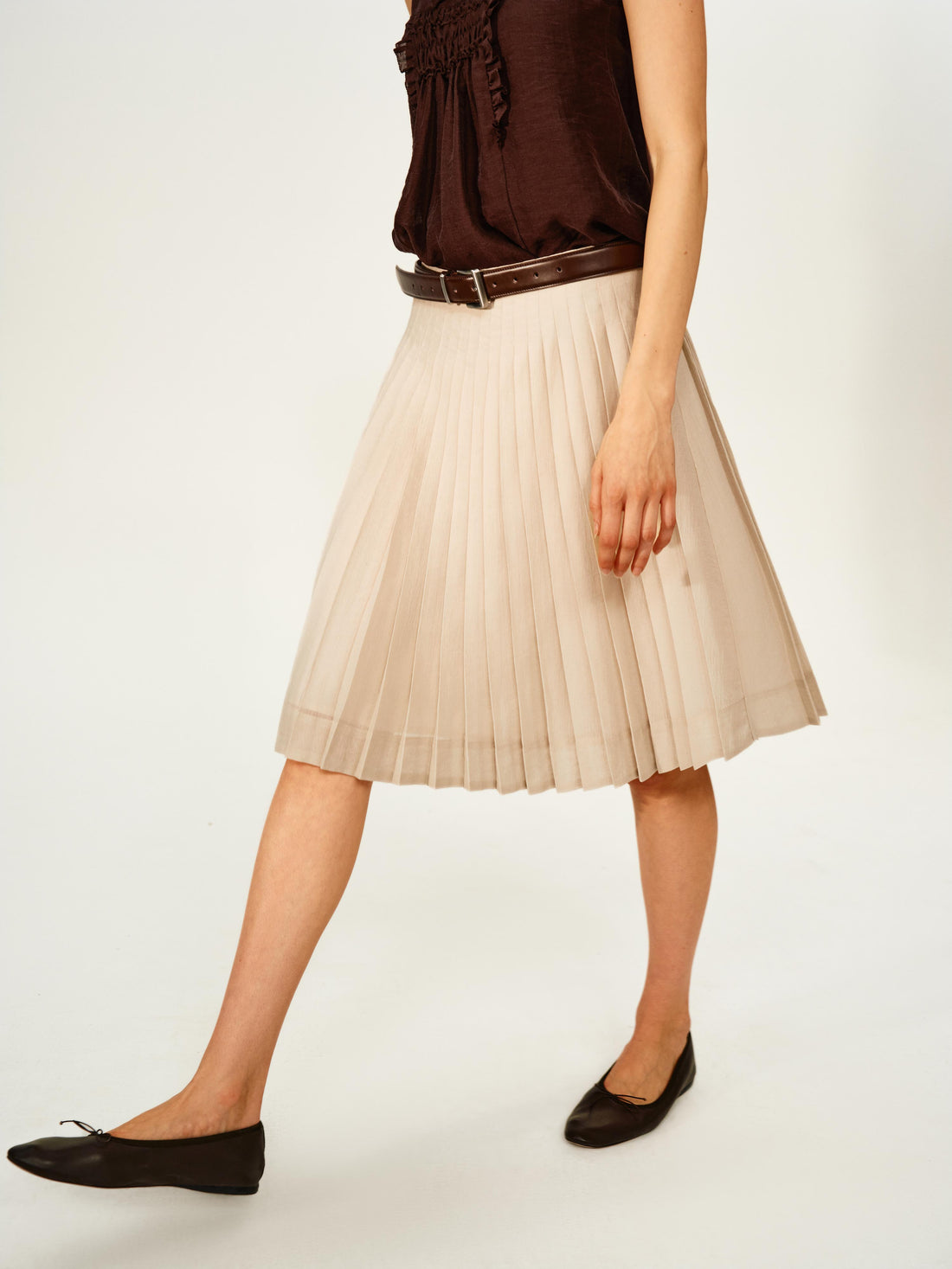 Air Pleated Midi Skirt