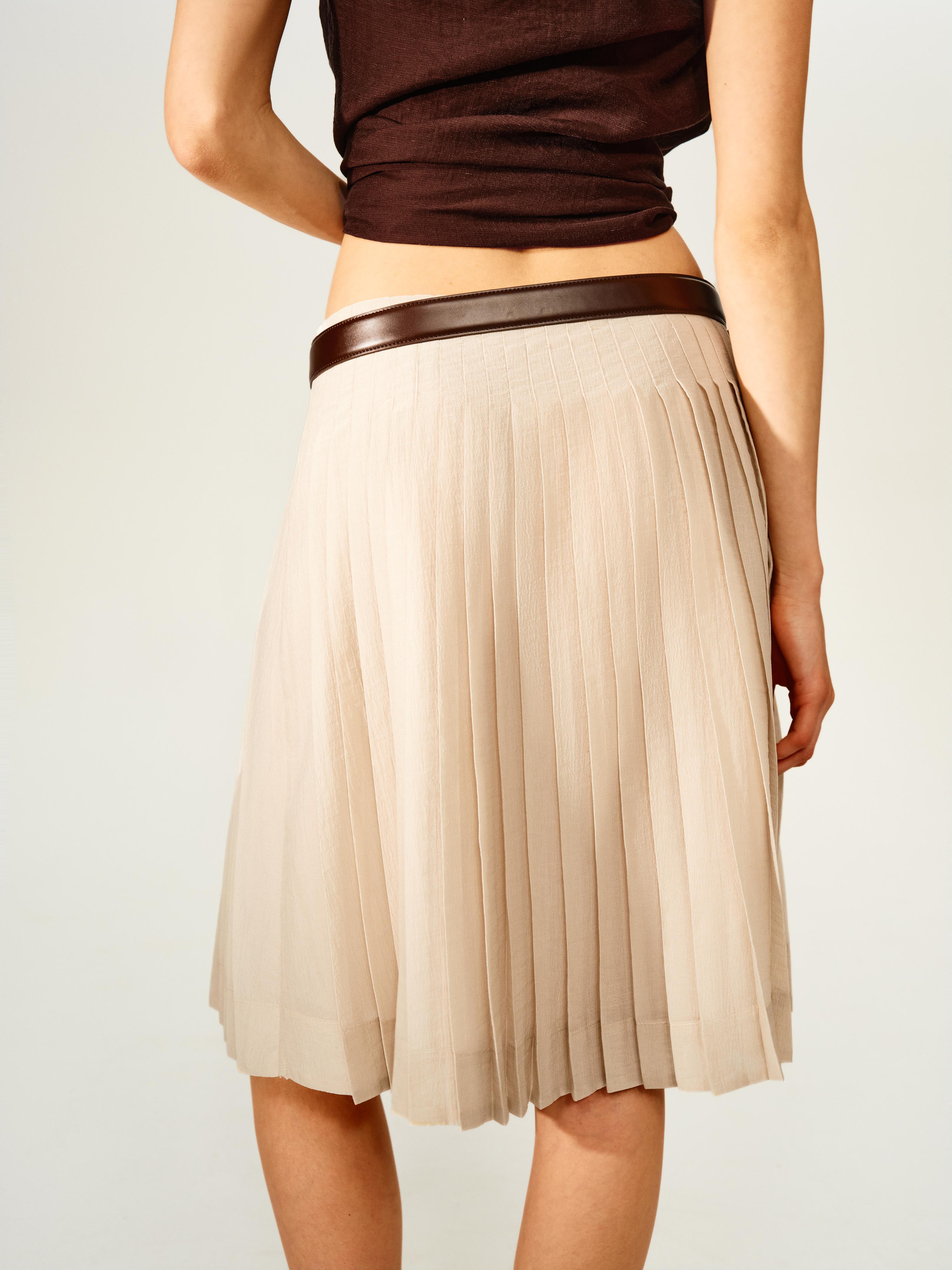 Air Pleated Midi Skirt