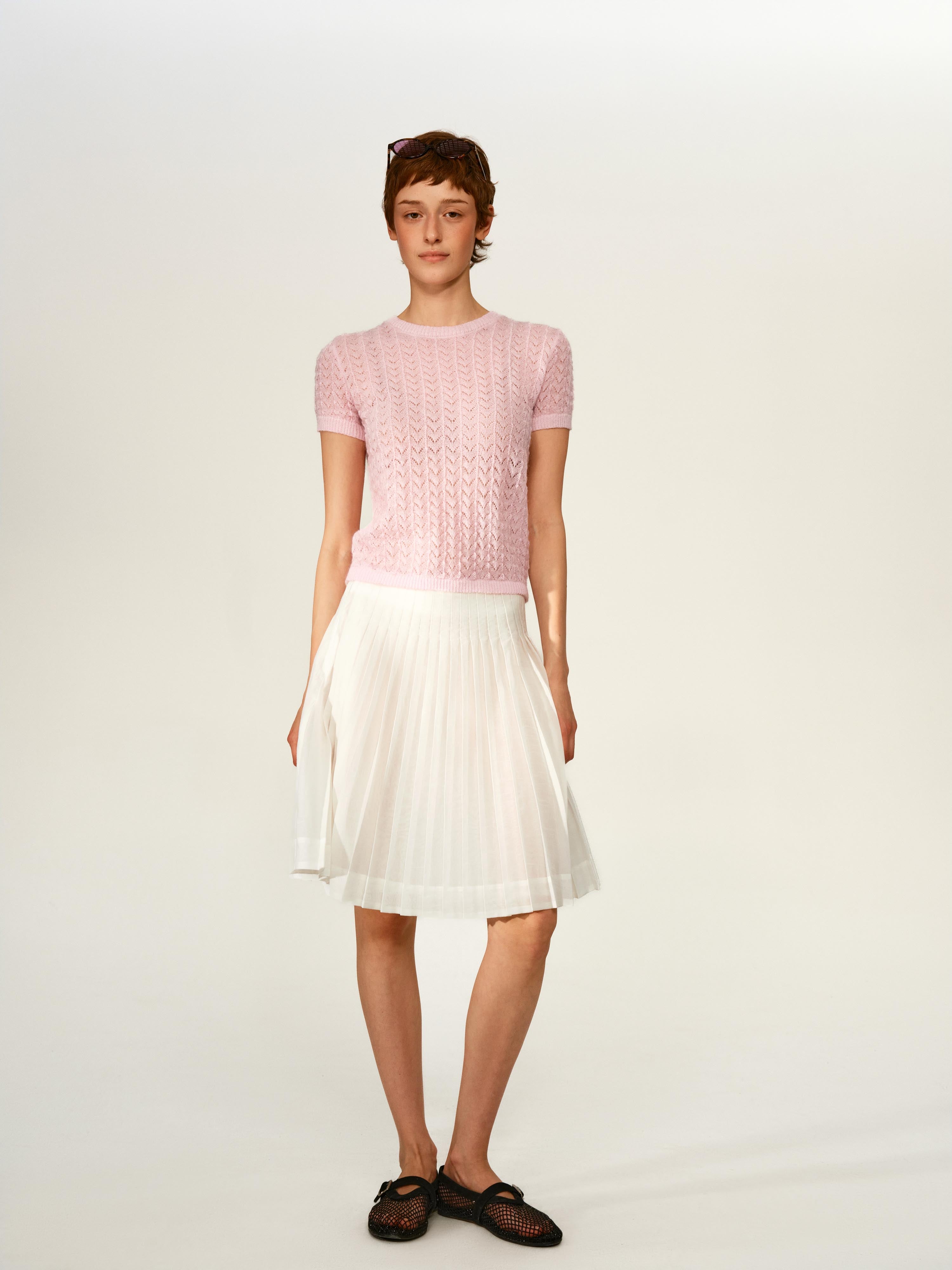 Air Pleated Midi Skirt