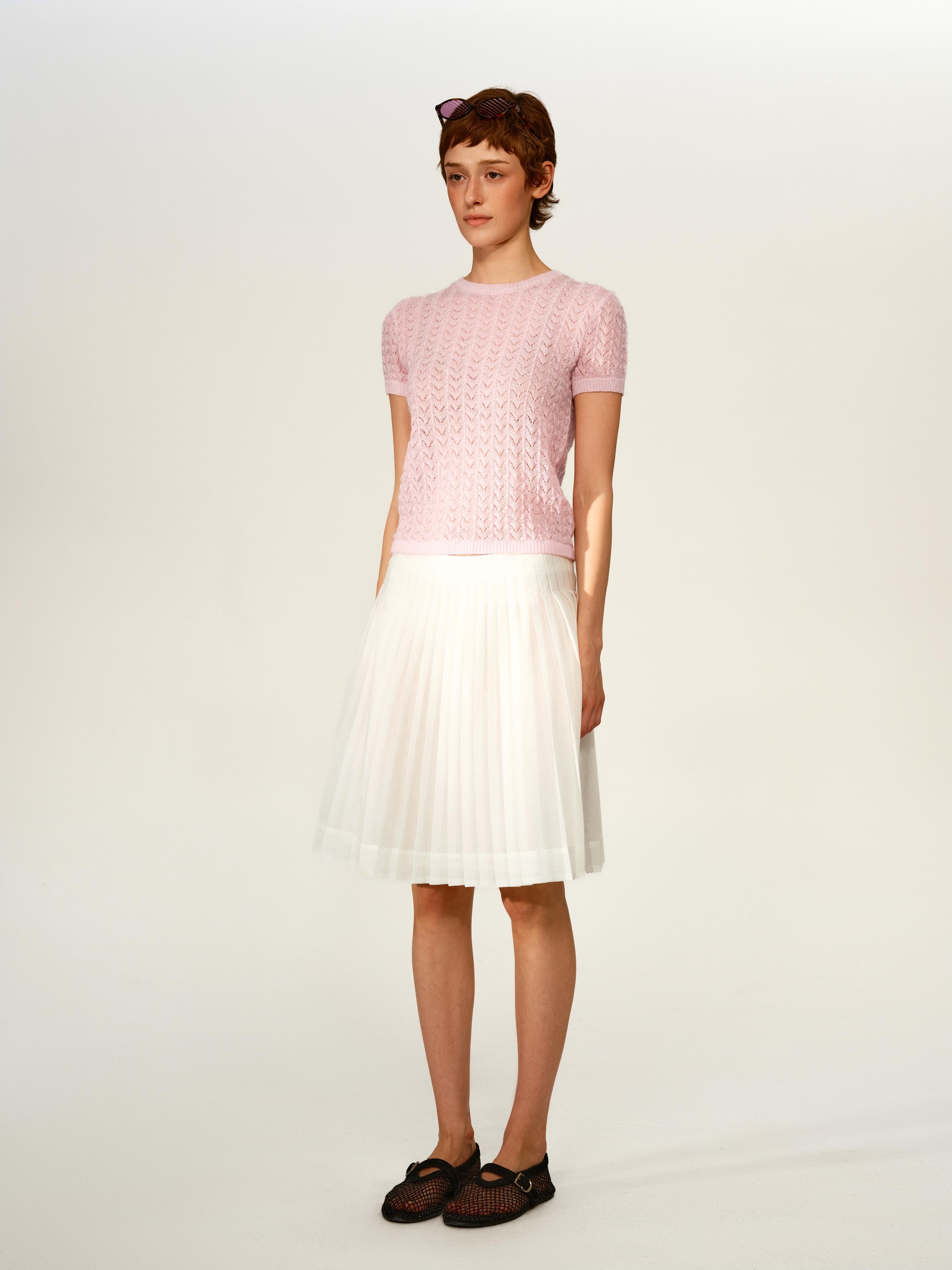 Air Pleated Midi Skirt