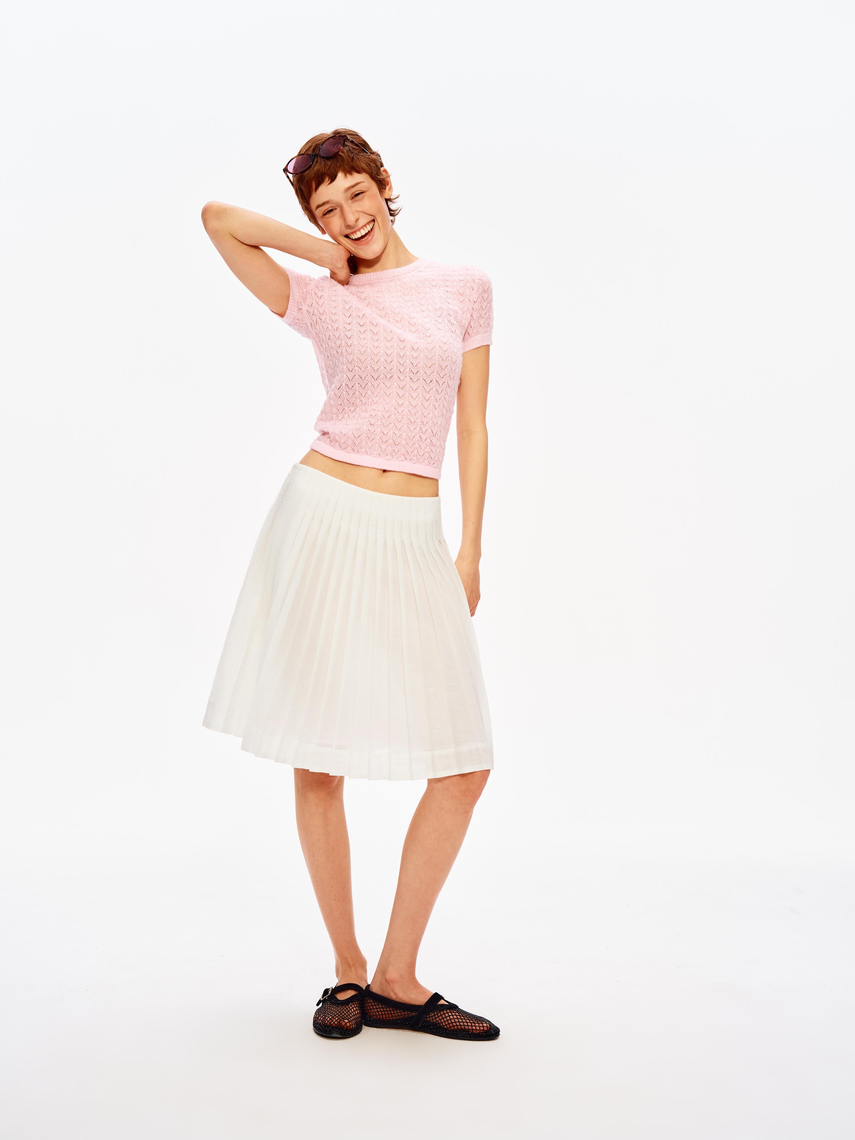 Air Pleated Midi Skirt
