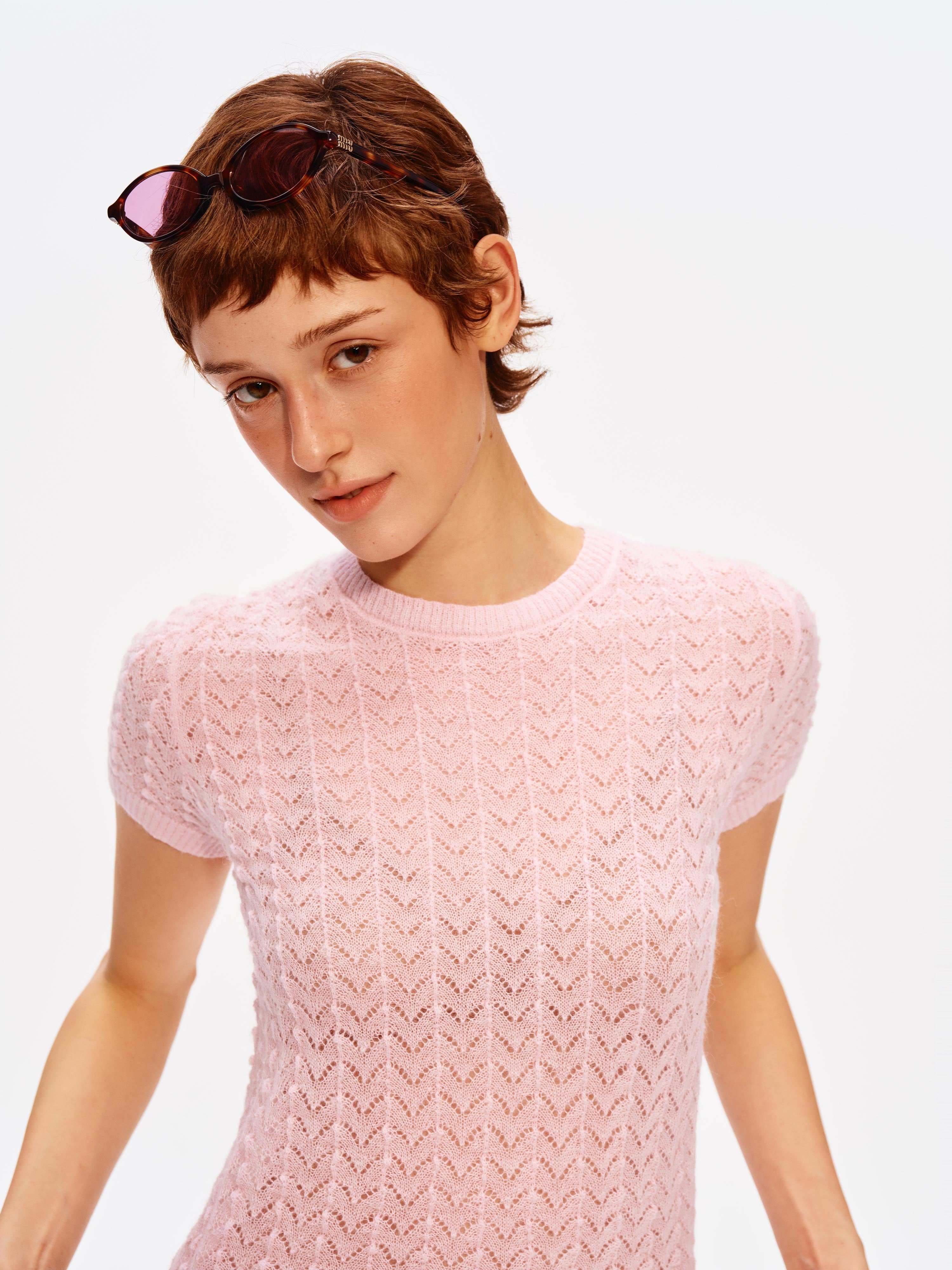 Cloud Pointelle Knit Tee