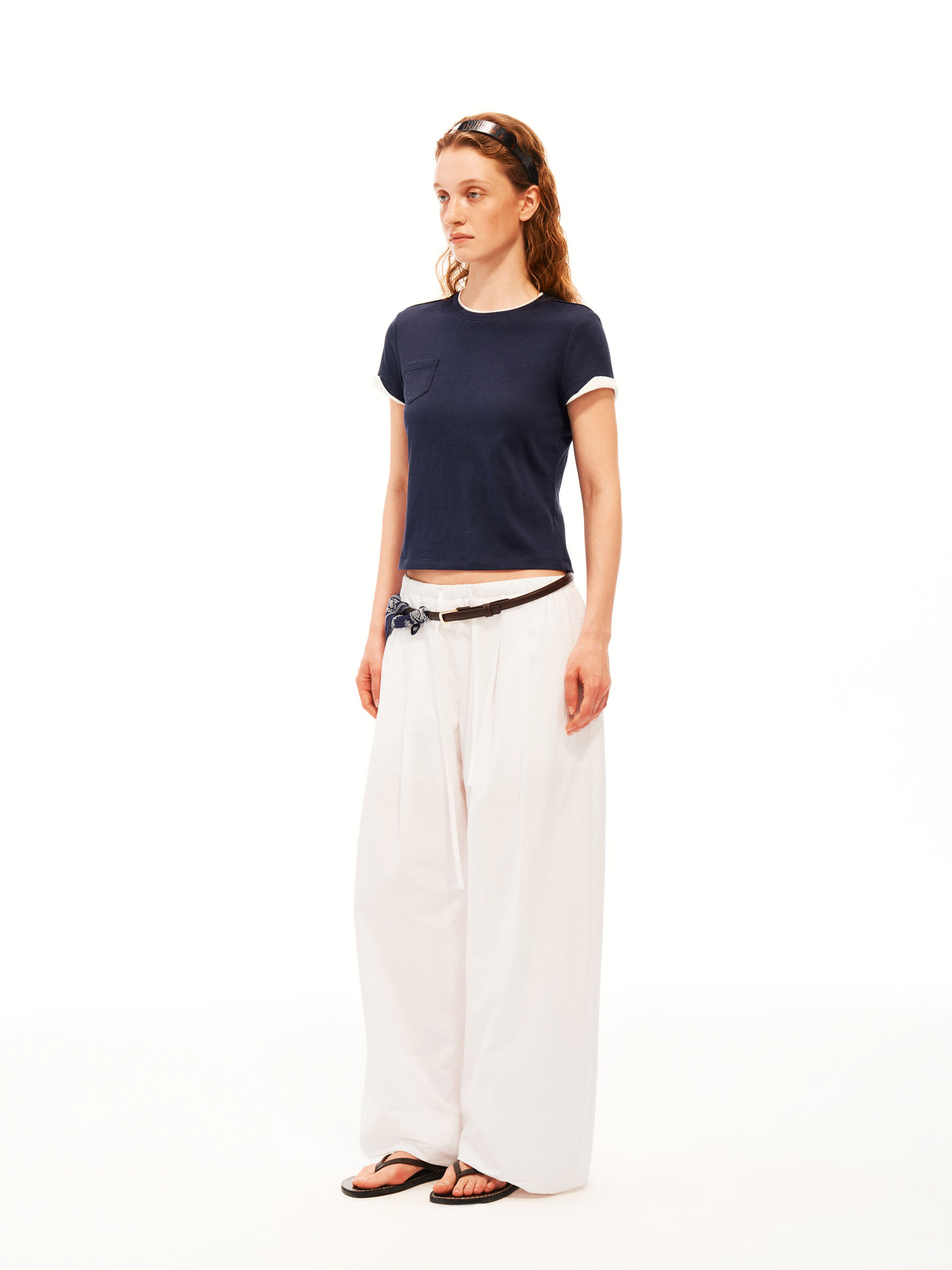 Contrast Trim Pocket Tee