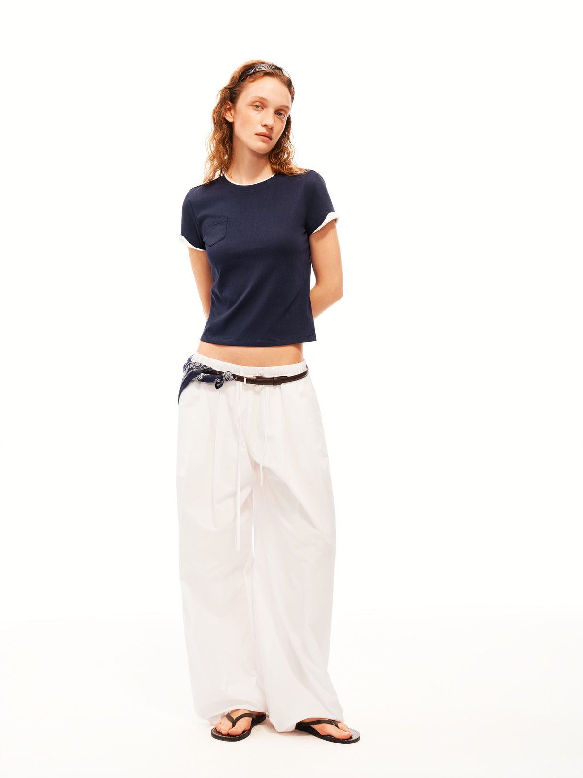 Contrast Trim Pocket Tee