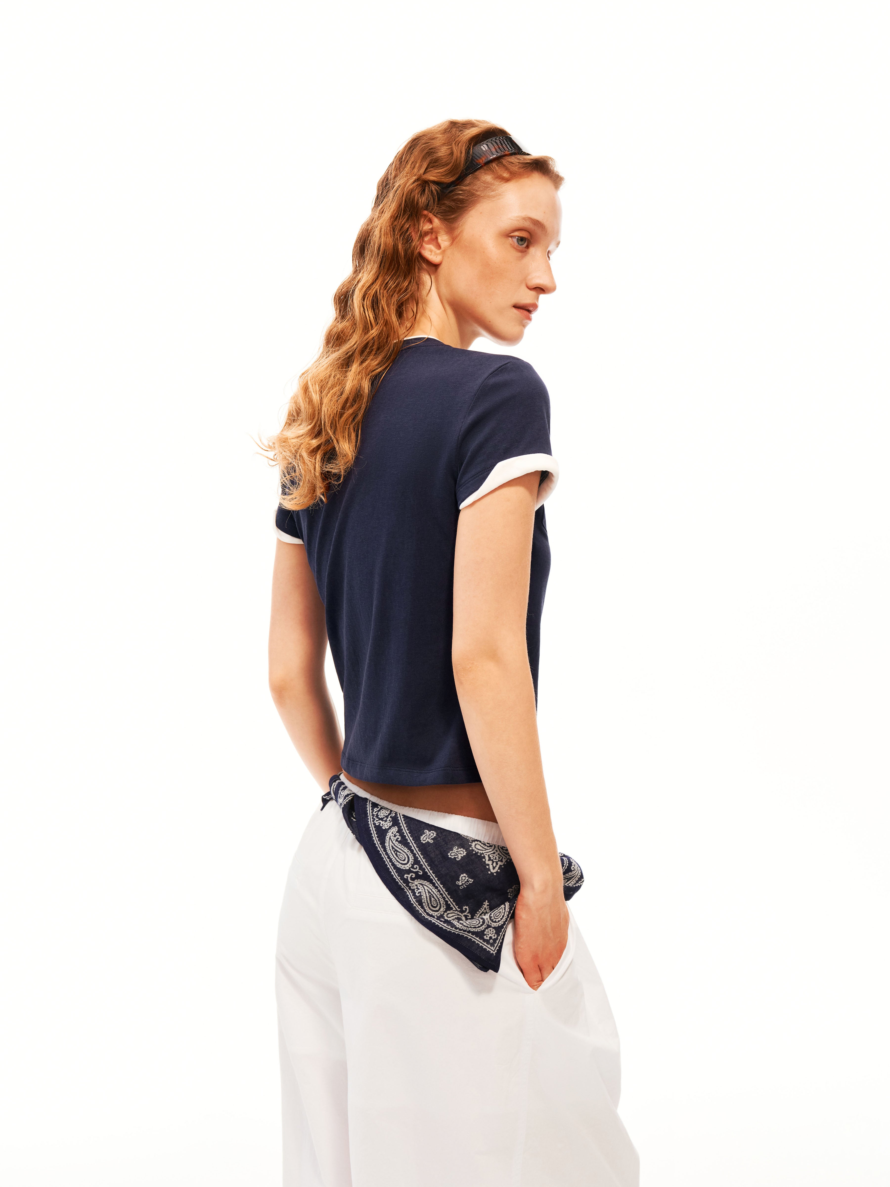 Contrast Trim Pocket Tee