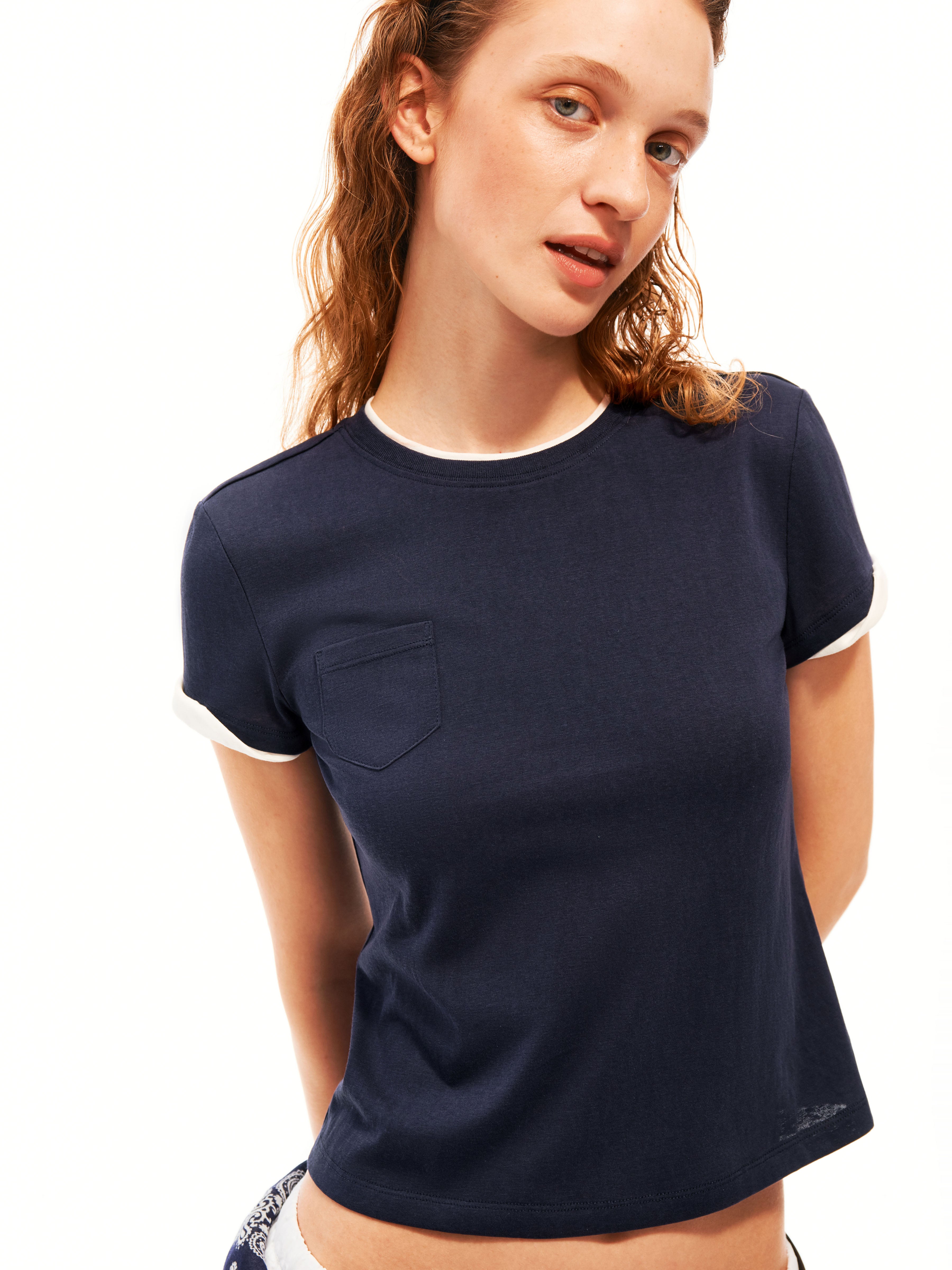 Contrast Trim Pocket Tee