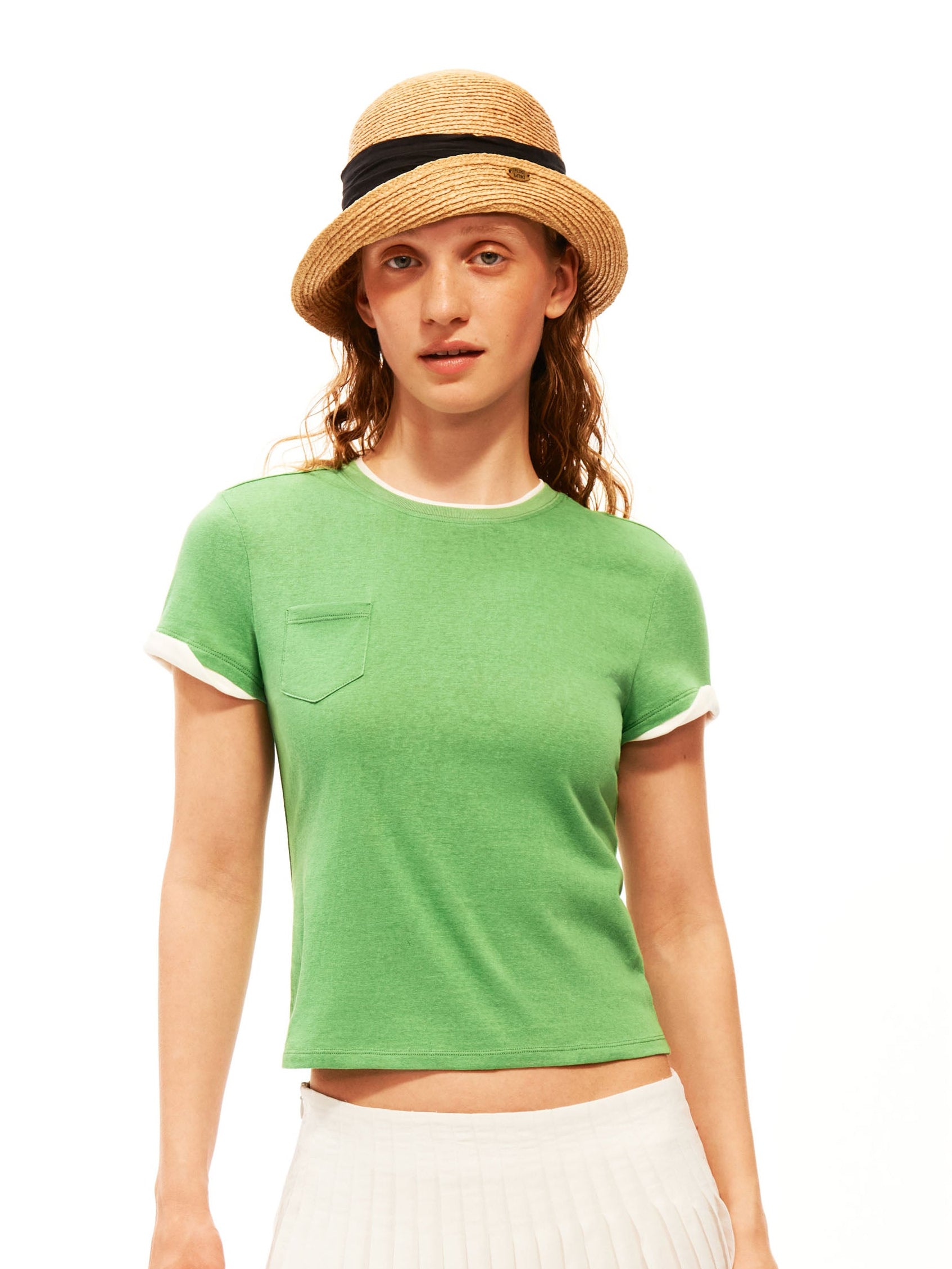 Contrast Trim Pocket Tee