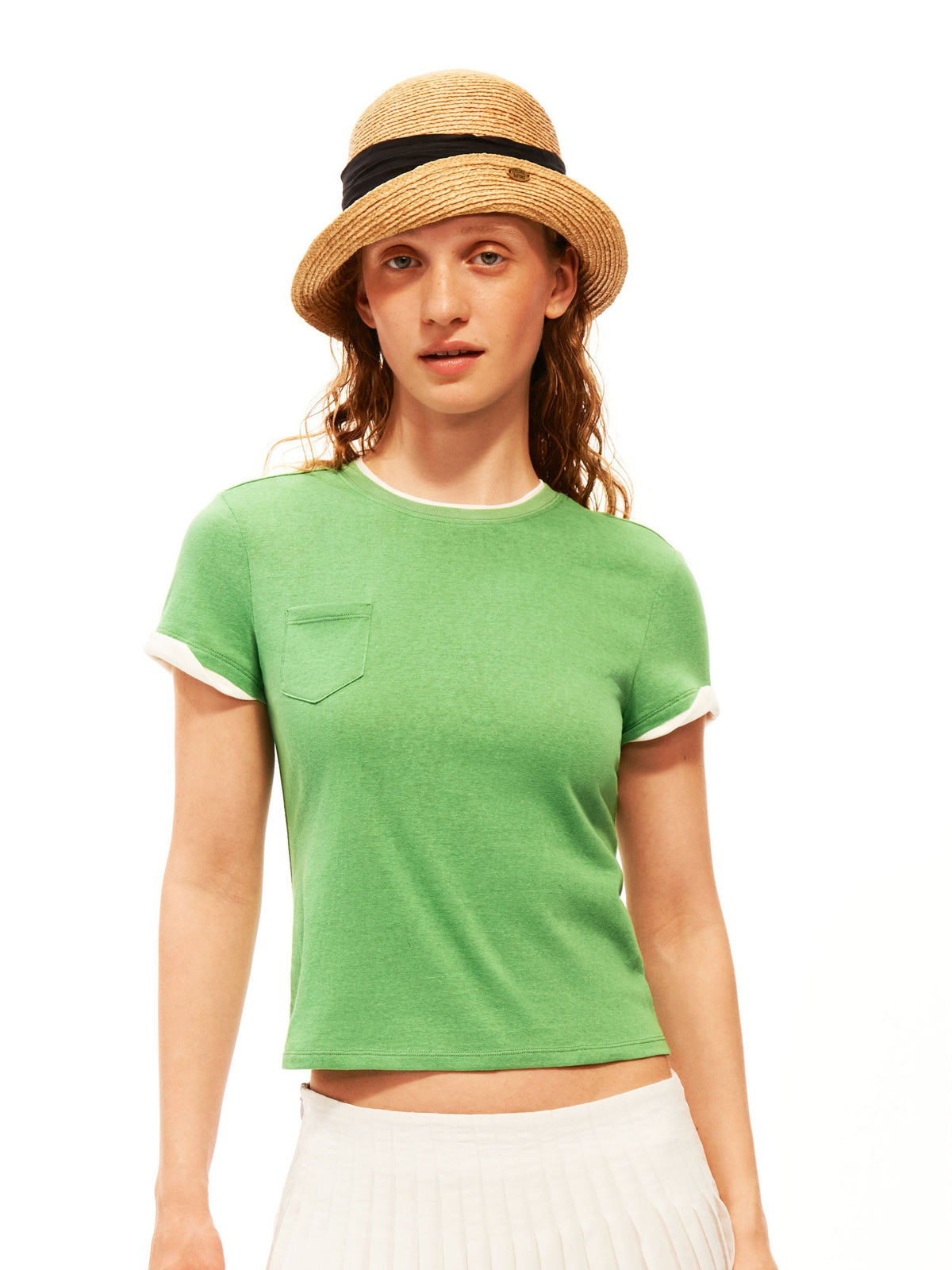 Contrast Trim Pocket Tee