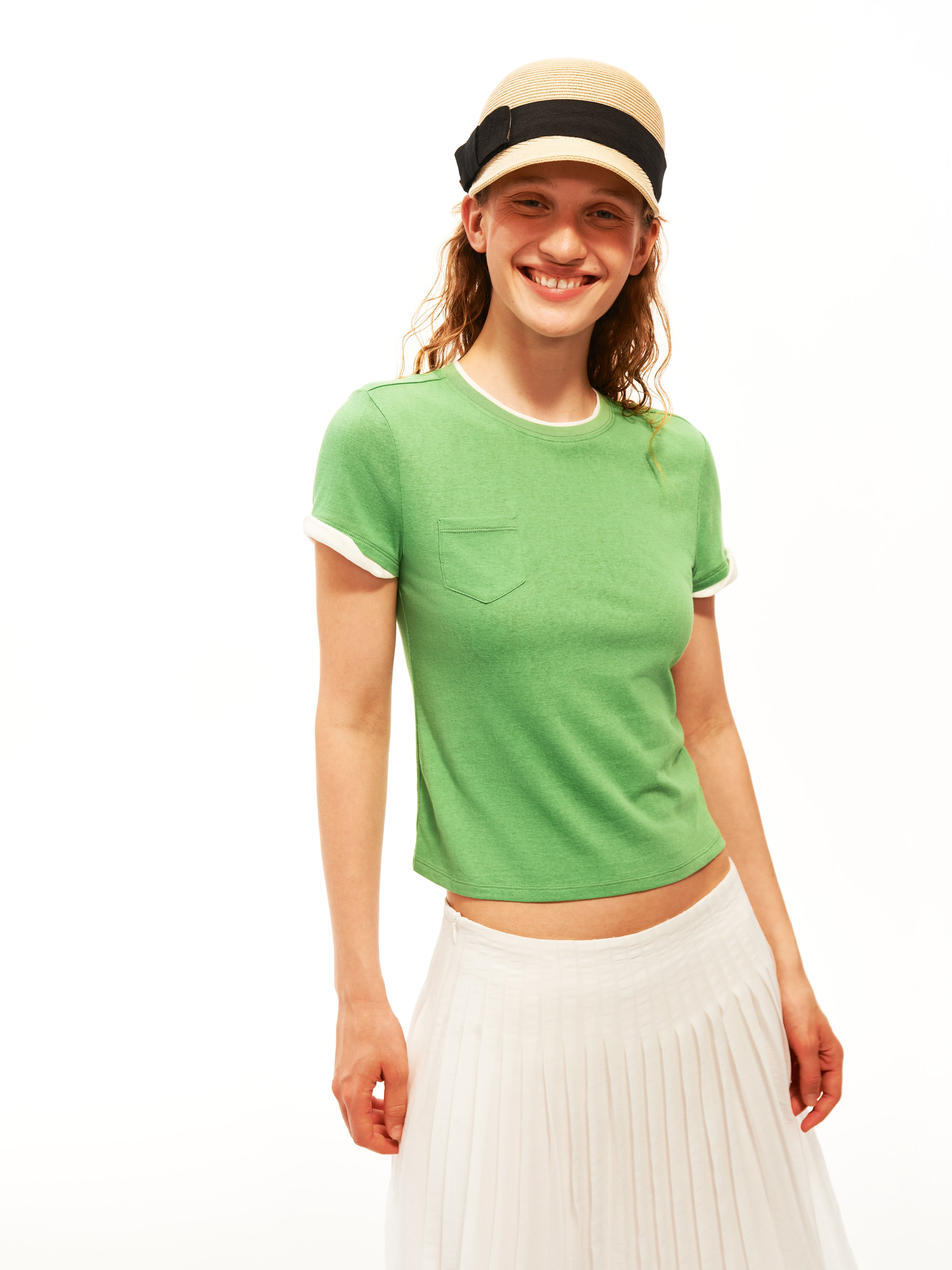 Contrast Trim Pocket Tee