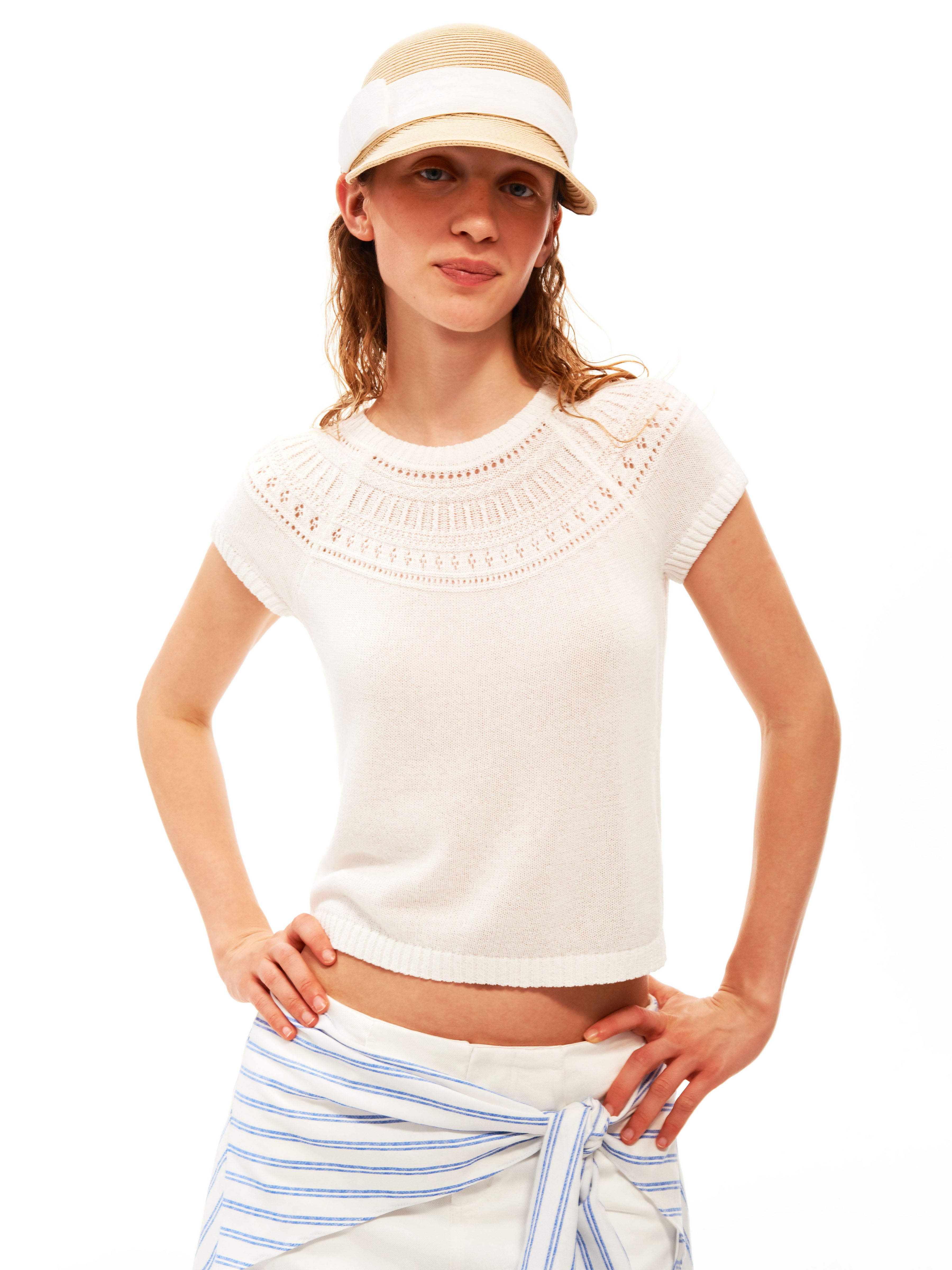 Petal Open Knit Tee