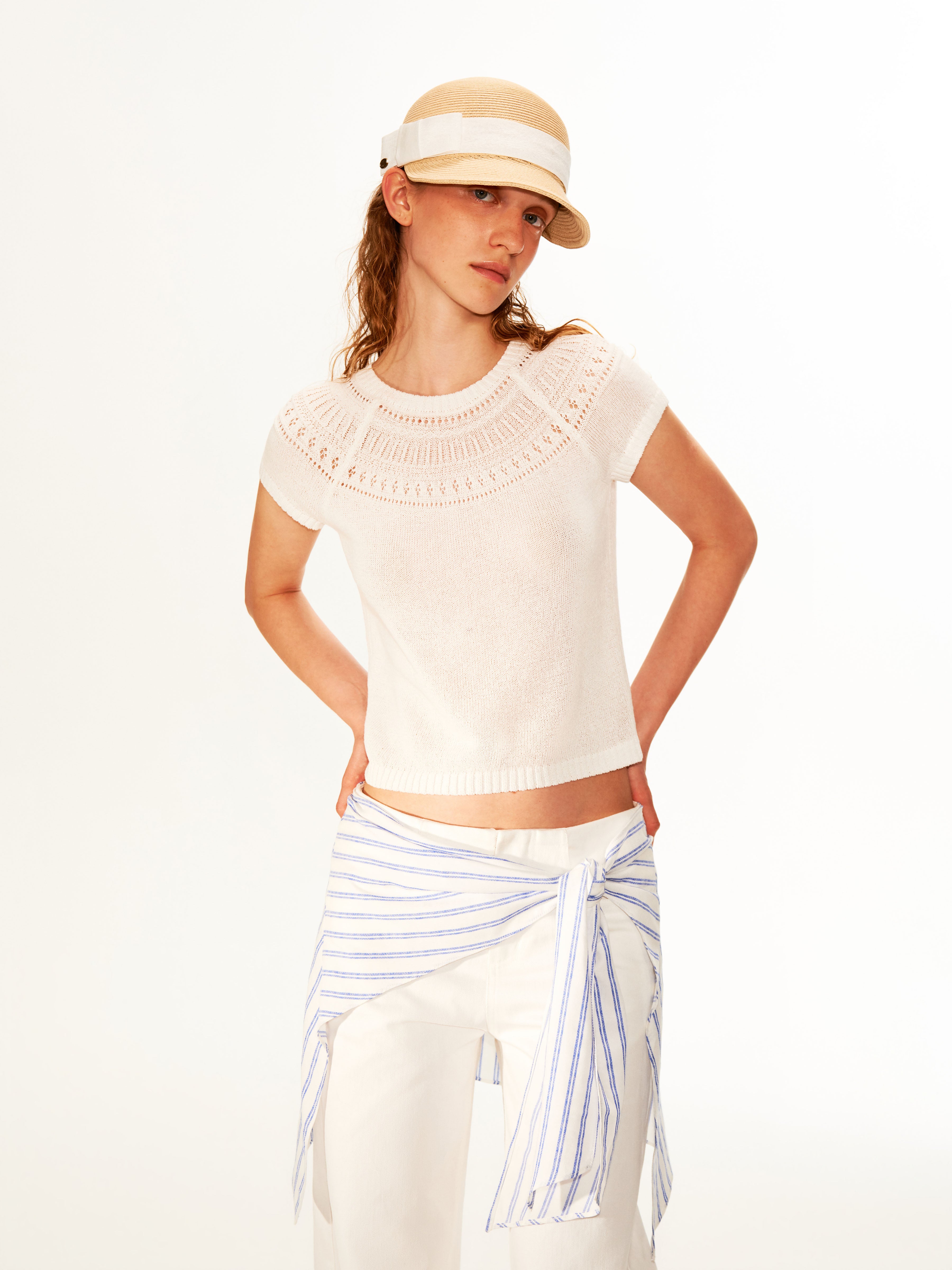 Petal Open Knit Tee
