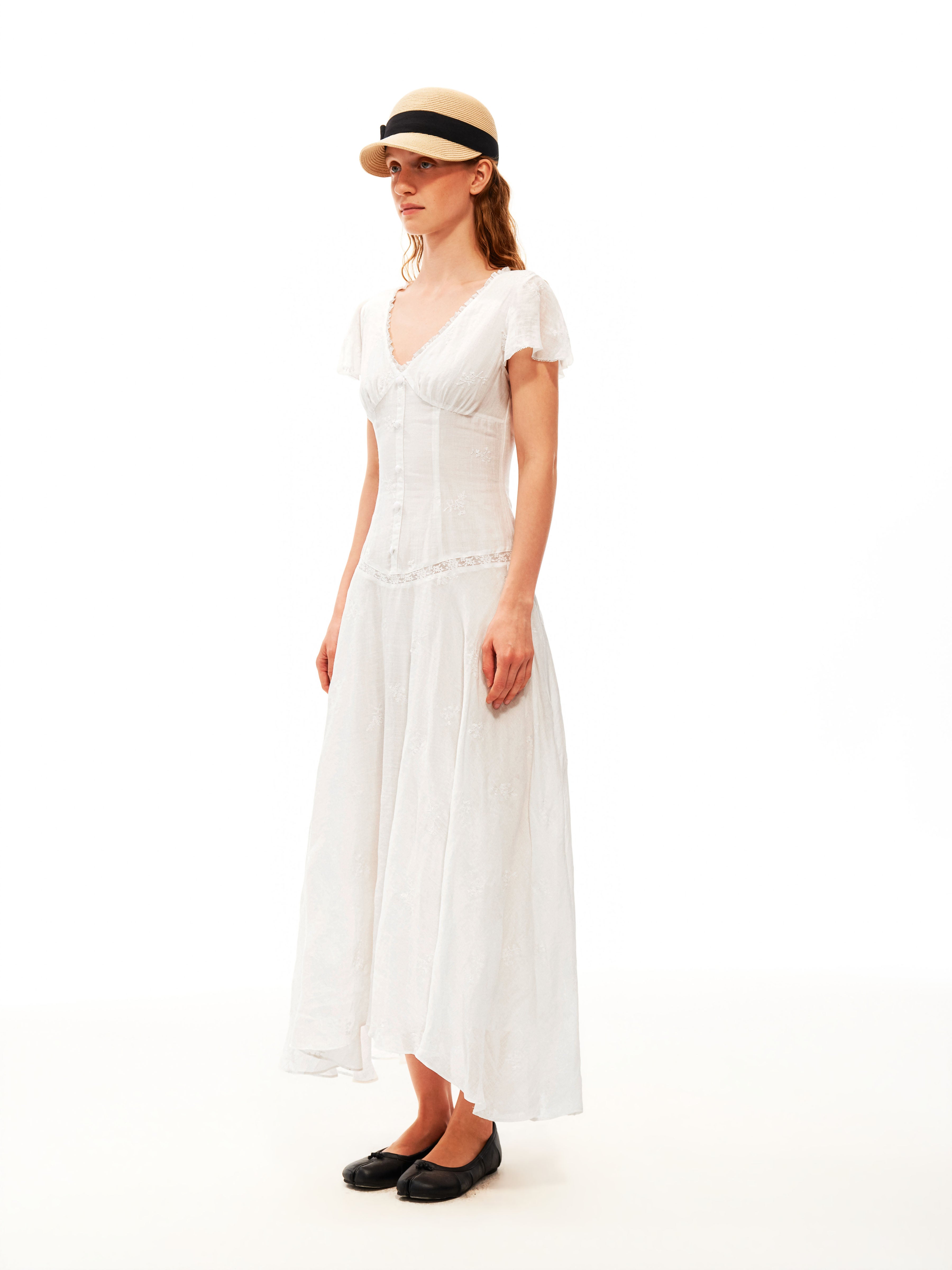 Embroidered Linen Dress